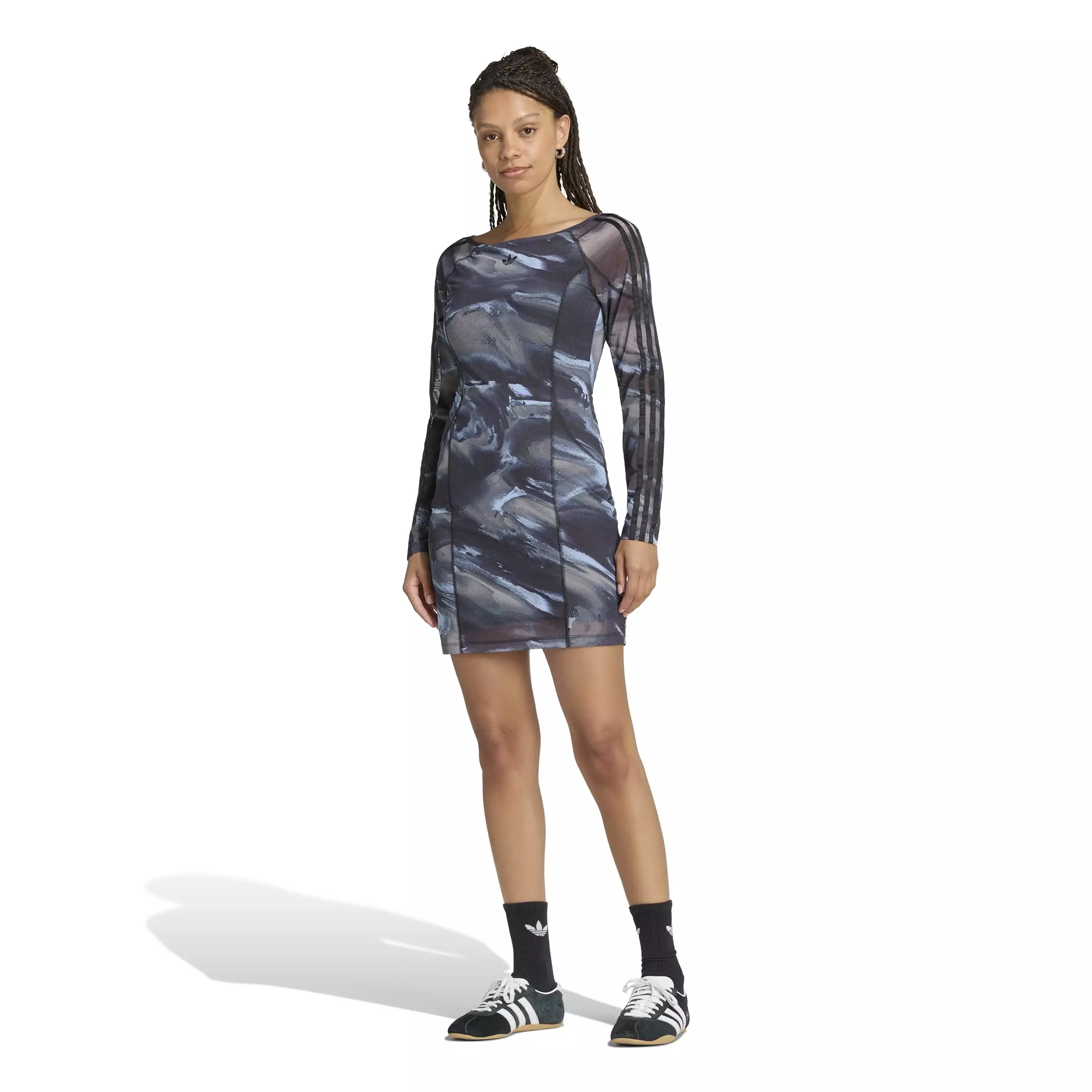 adidas Originals Women's Graphic Mini Dress - Green/Brown - GREEN/BROWN