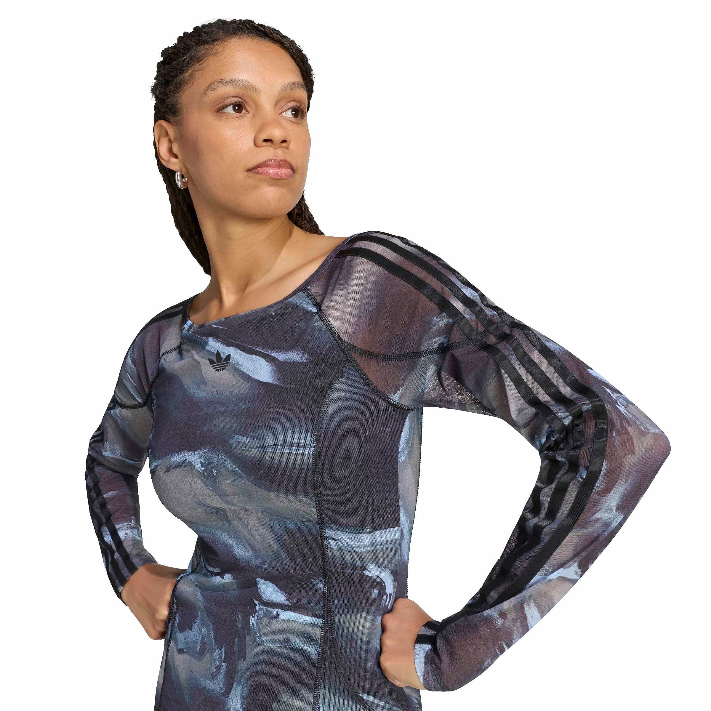 adidas Originals Women's Graphic Mini Dress - Green/Brown - GREEN/BROWN