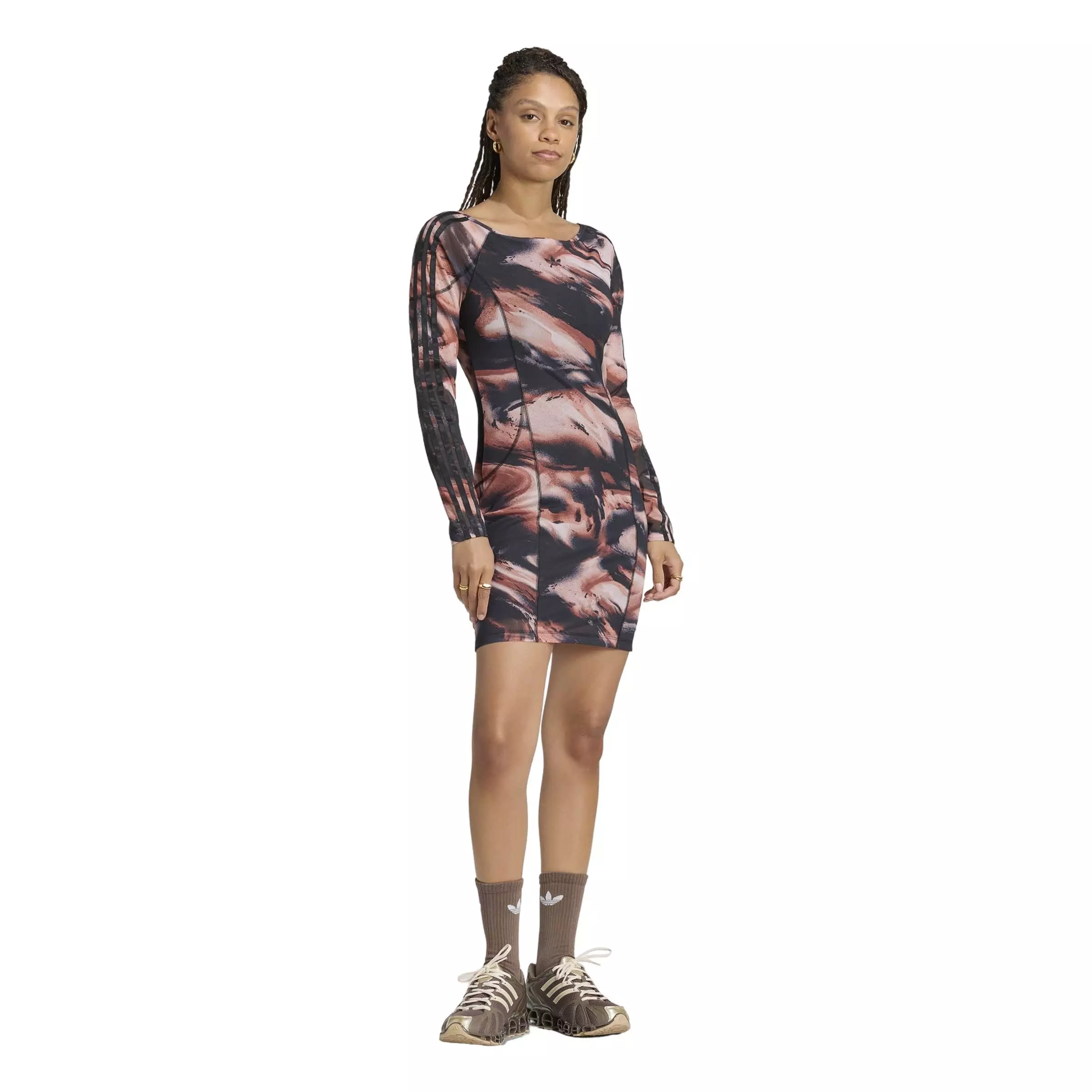adidas Originals Women's All Over Print Graphic Mini Dress - Red/Blue - RED/BLUE