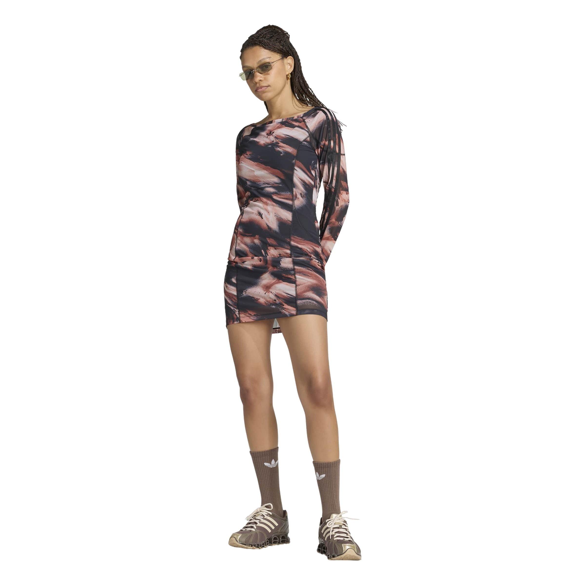 adidas Originals Women's All Over Print Graphic Mini Dress - Red/Blue - RED/BLUE