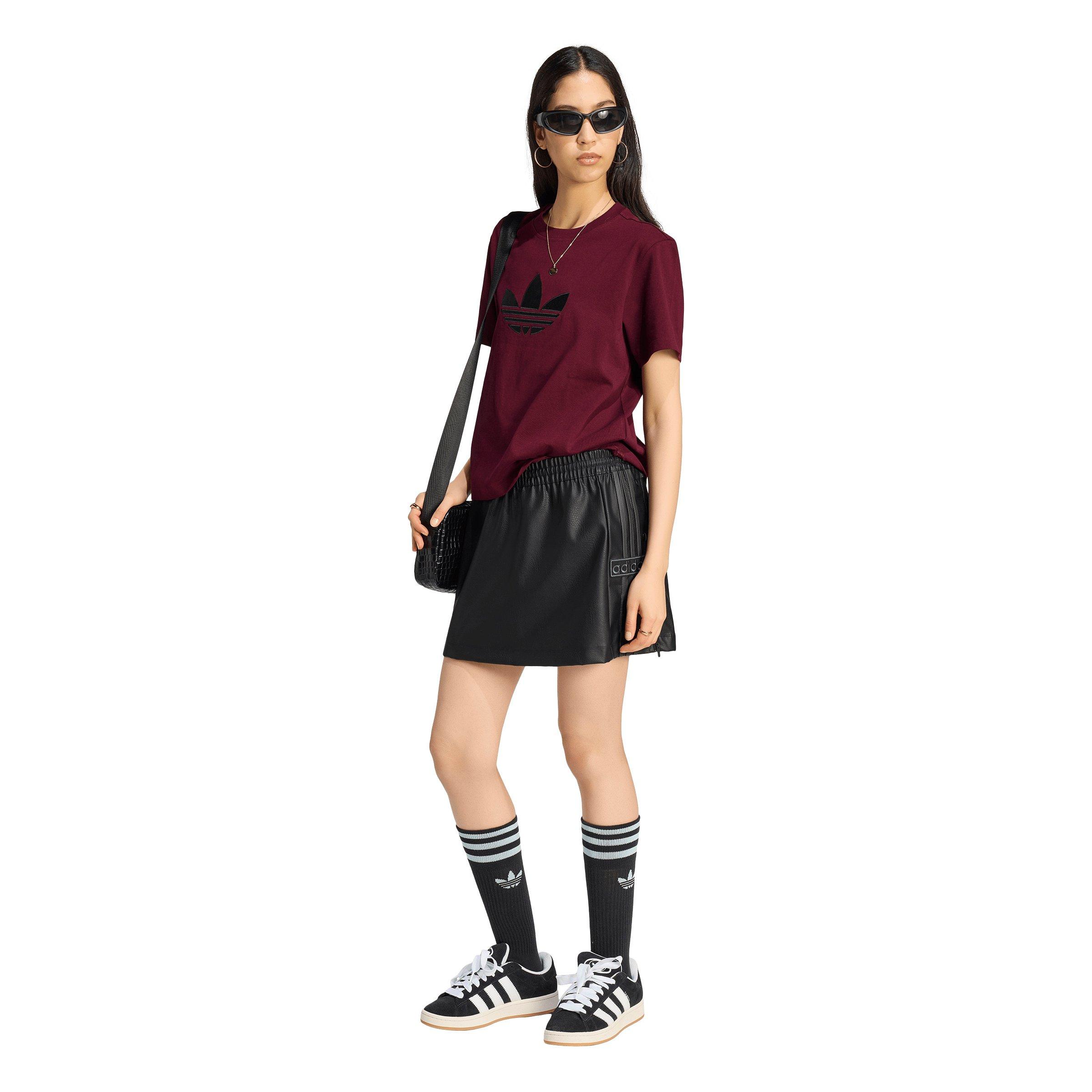 adidas Originals Women's Pleather Adibreak Skirt - Black - BLACK Thumbnail View 5