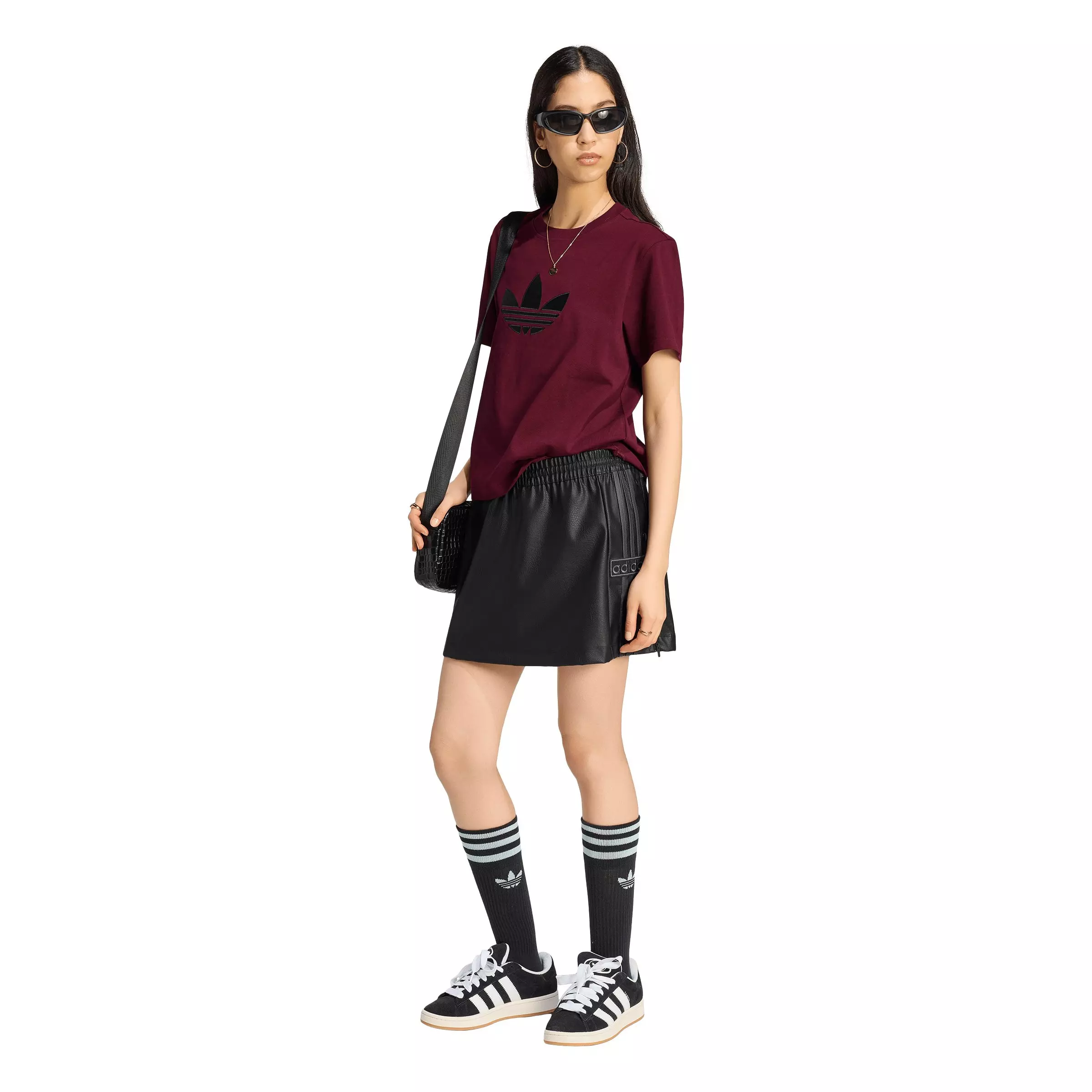 adidas Originals Women's Pleather Adibreak Skirt - Black - BLACK