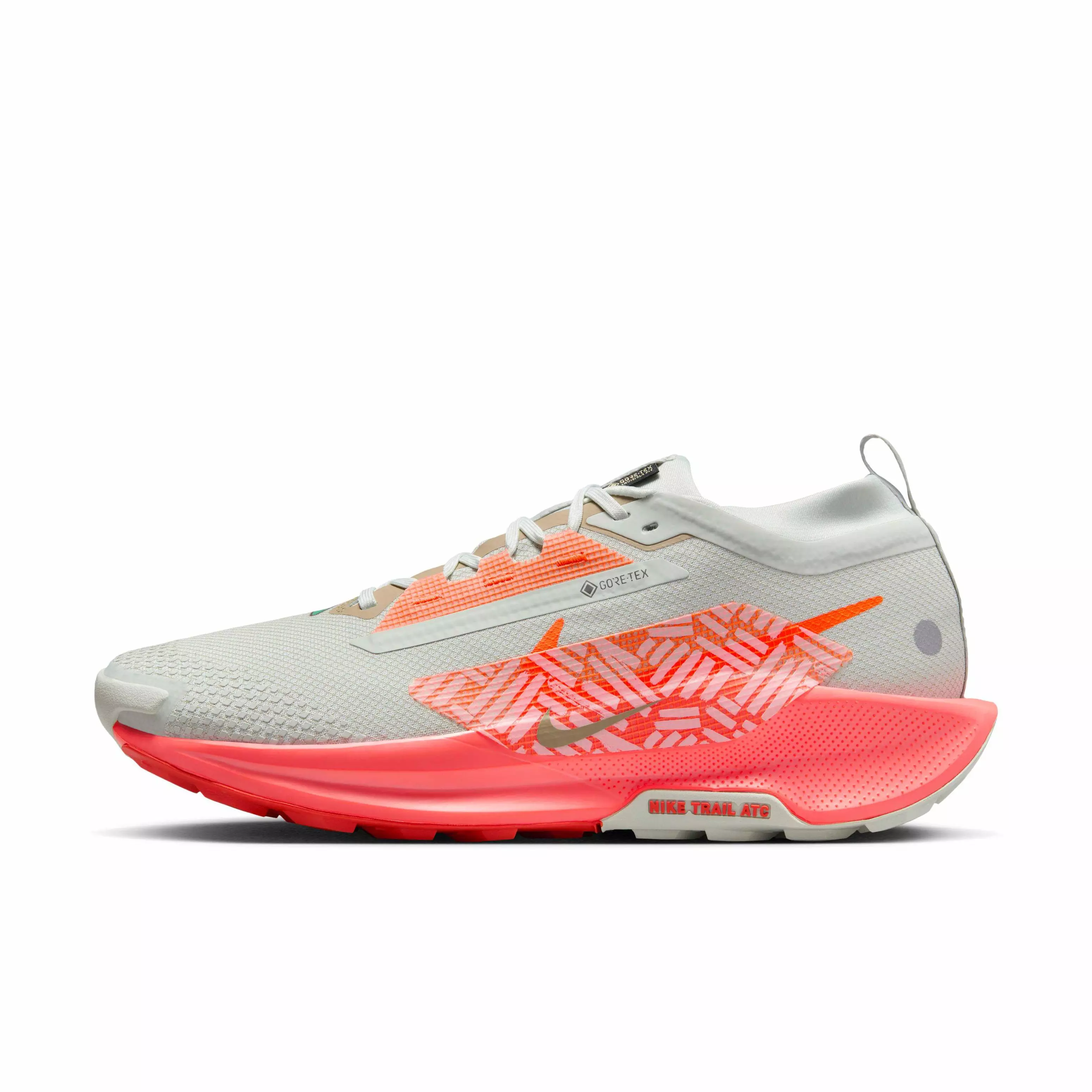 Nike Pegasus Trail 5 GORE-TEX "Light Silver/Light Wild Mango/Vintage Coral/Hyper Crimson" Men's Trail Running Shoe - LT SILVER/LT MANGO/CORAL/CRIMSON