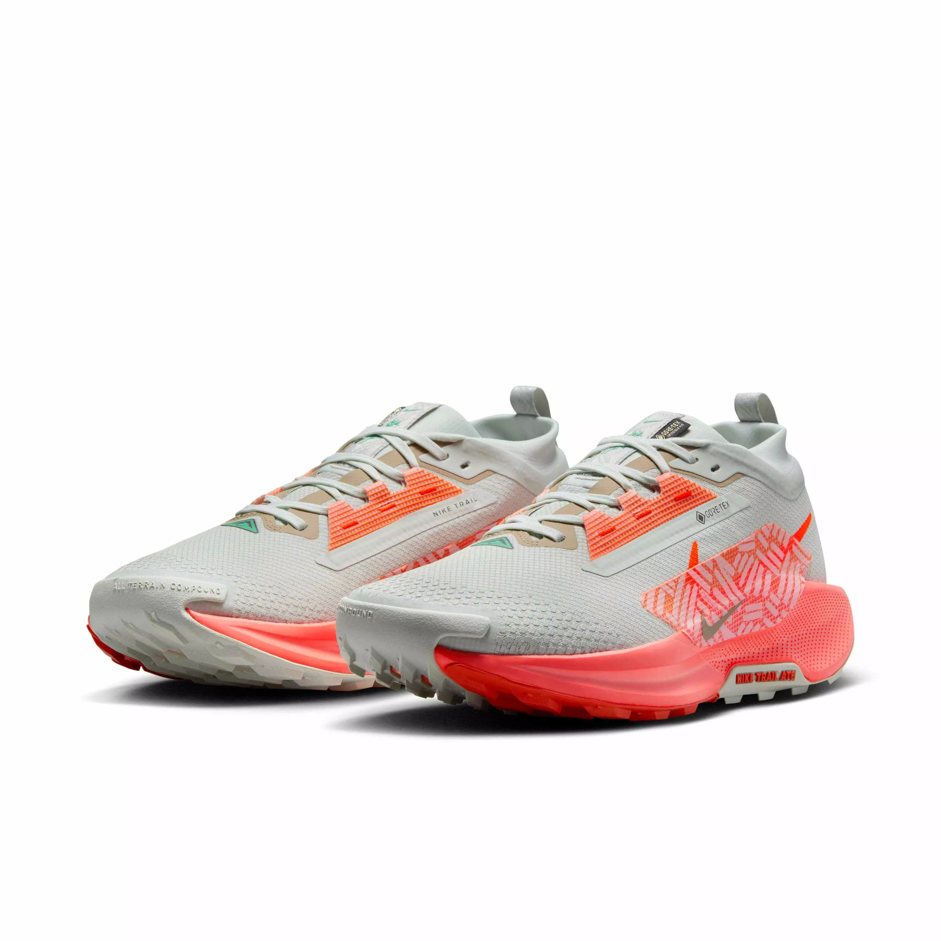 Nike Pegasus Trail 5 GORE-TEX "Light Silver/Light Wild Mango/Vintage Coral/Hyper Crimson" Men's Trail Running Shoe - LT SILVER/LT MANGO/CORAL/CRIMSON