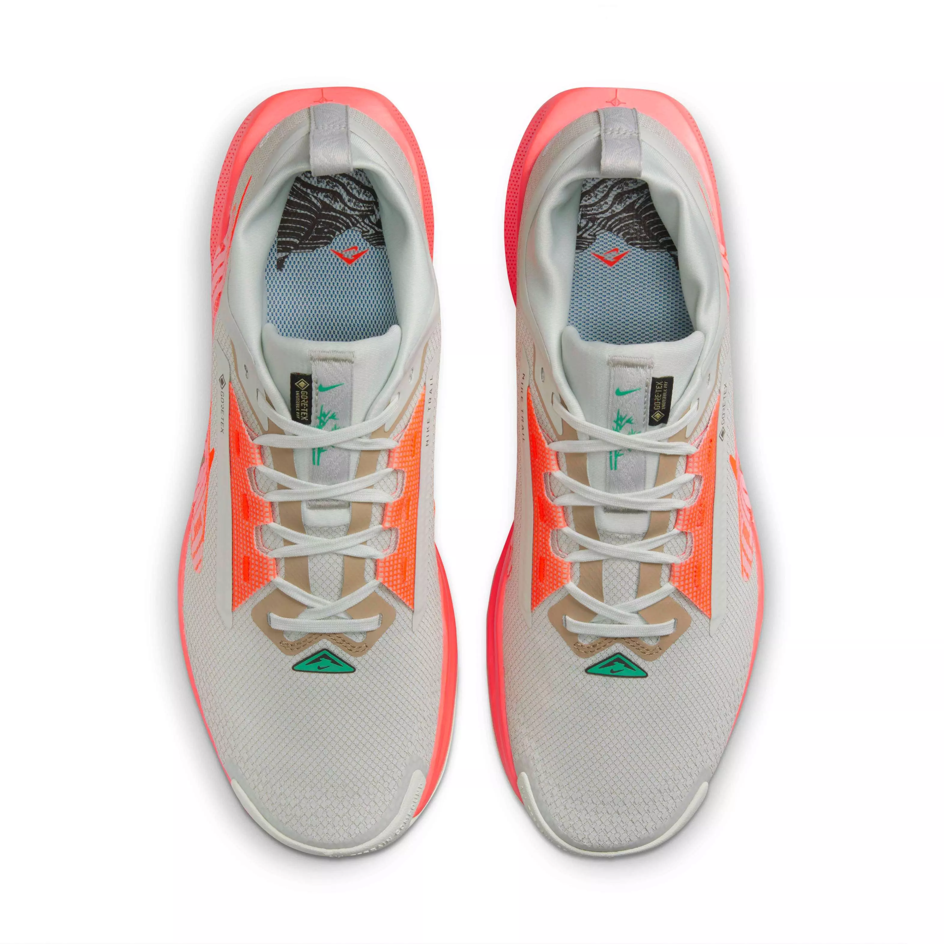 Nike Pegasus Trail 5 GORE-TEX "Light Silver/Light Wild Mango/Vintage Coral/Hyper Crimson" Men's Trail Running Shoe - LT SILVER/LT MANGO/CORAL/CRIMSON