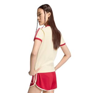 adidas Originals Women's 3-Stripes Slim T-Shirt - Cream/Red - CREAM/RED