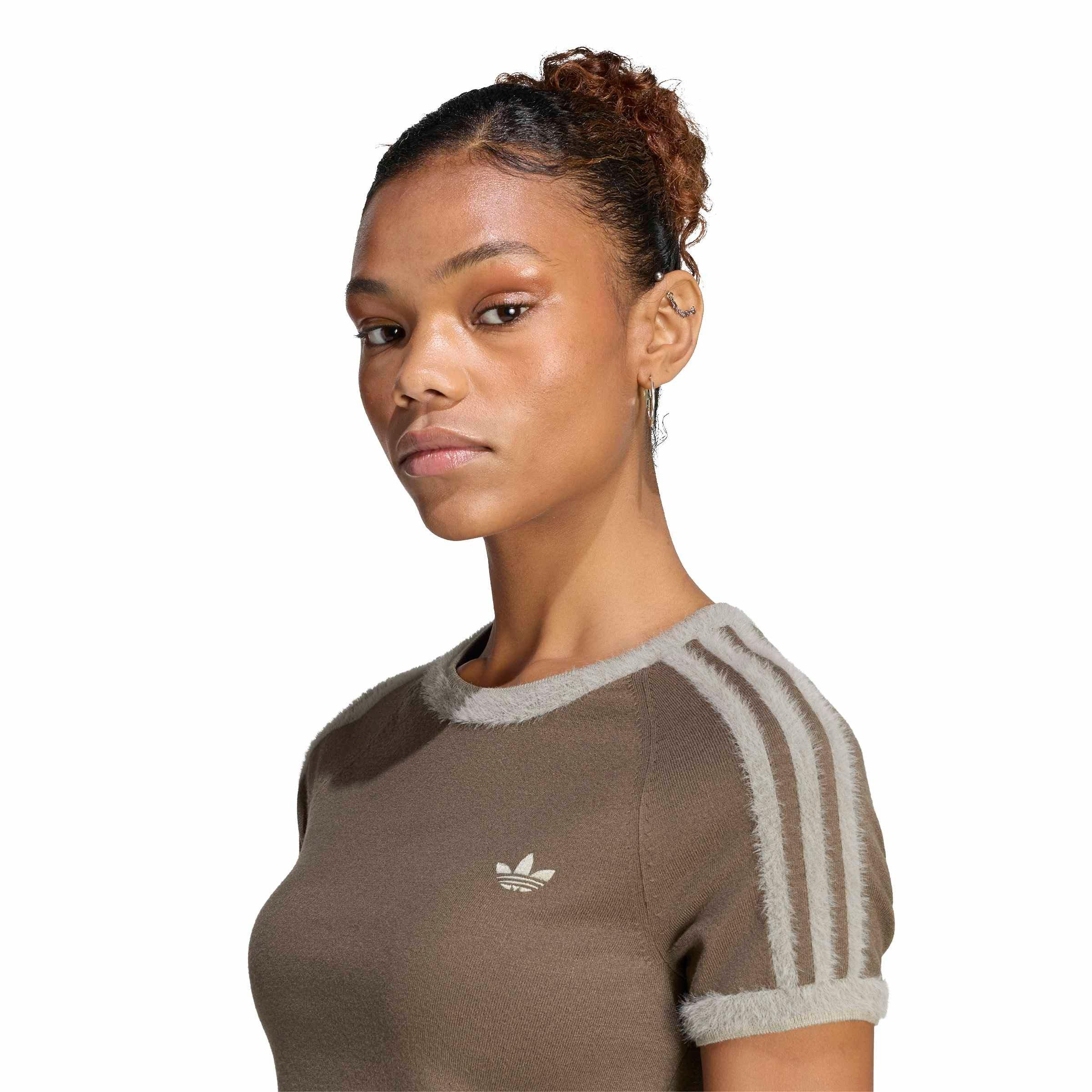 adidas Originals Women's adicolor Knit T-Shirt - Brown - BROWN