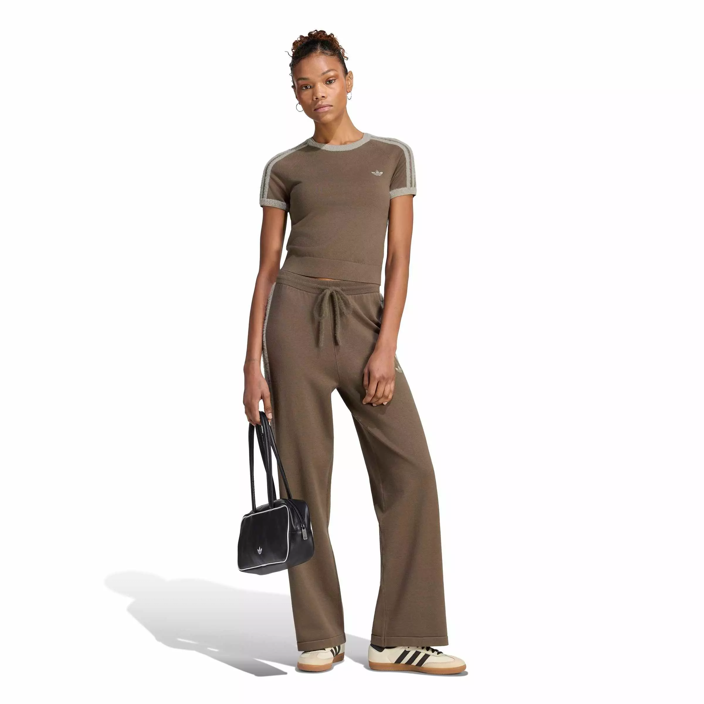 adidas Originals Women's adicolor Knit T-Shirt - Brown - BROWN