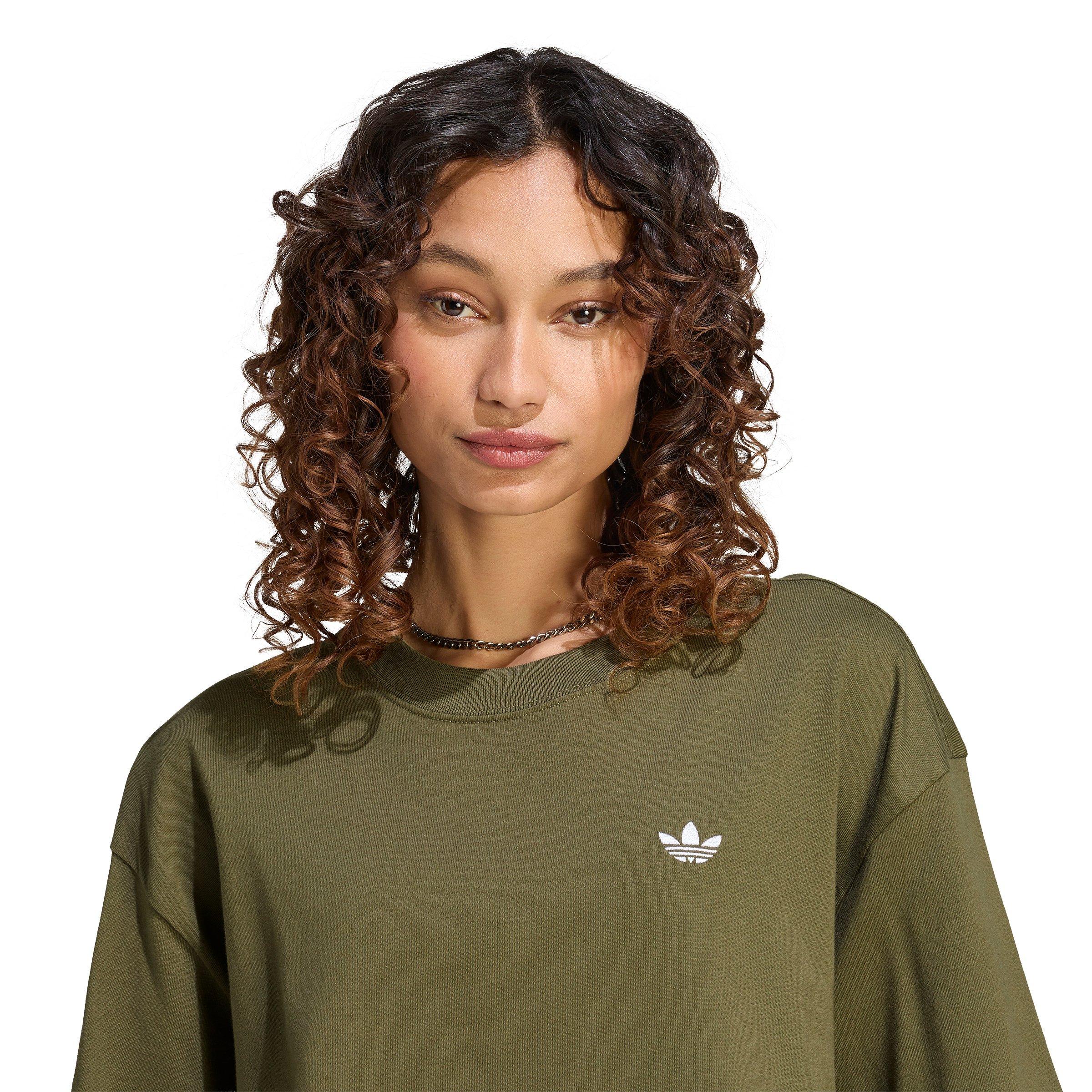 adidas Originals Women's Essentials Boyfriend T-Shirt - Olive - OLIVE Thumbnail View 3