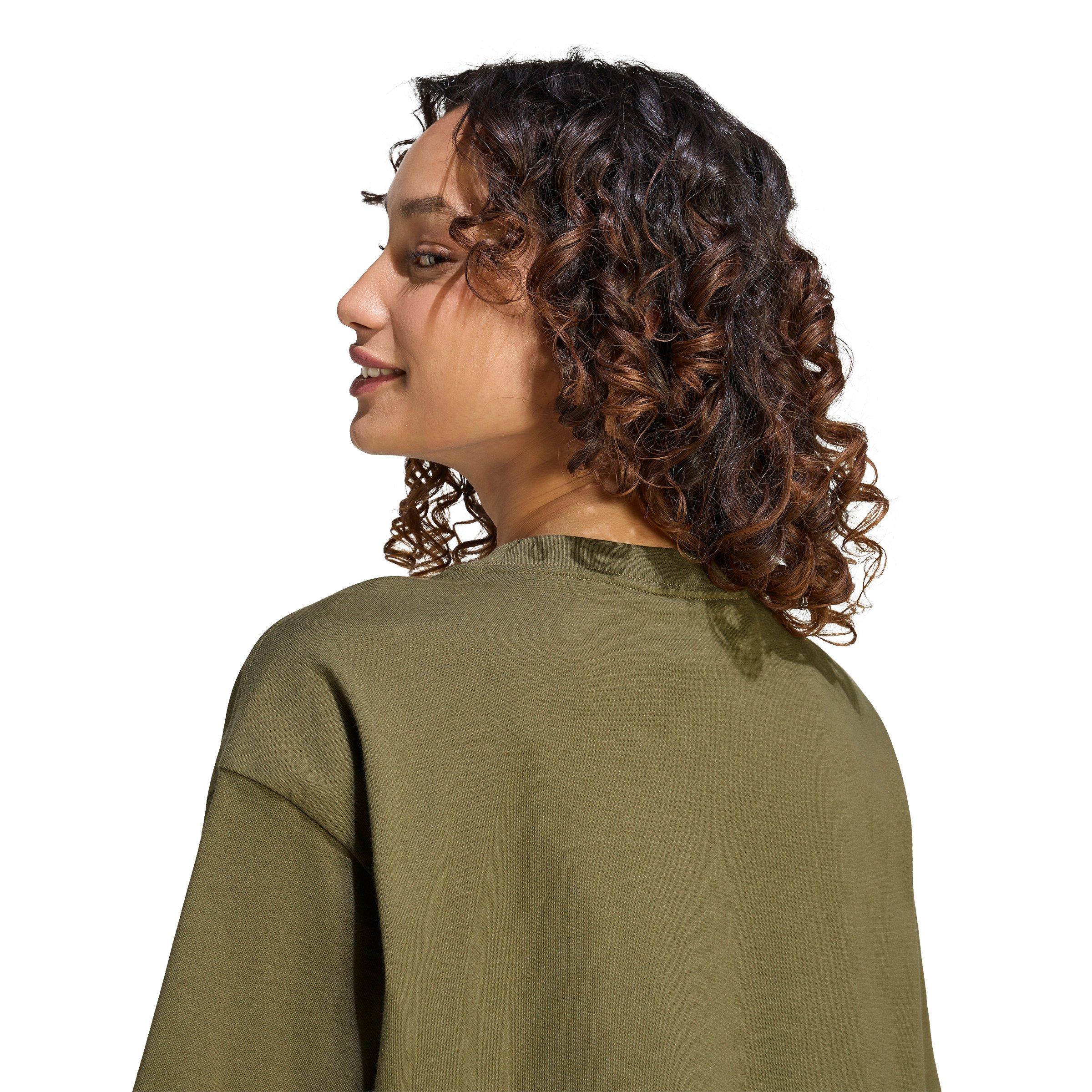 adidas Originals Women's Essentials Boyfriend T-Shirt - Olive - OLIVE Thumbnail View 4