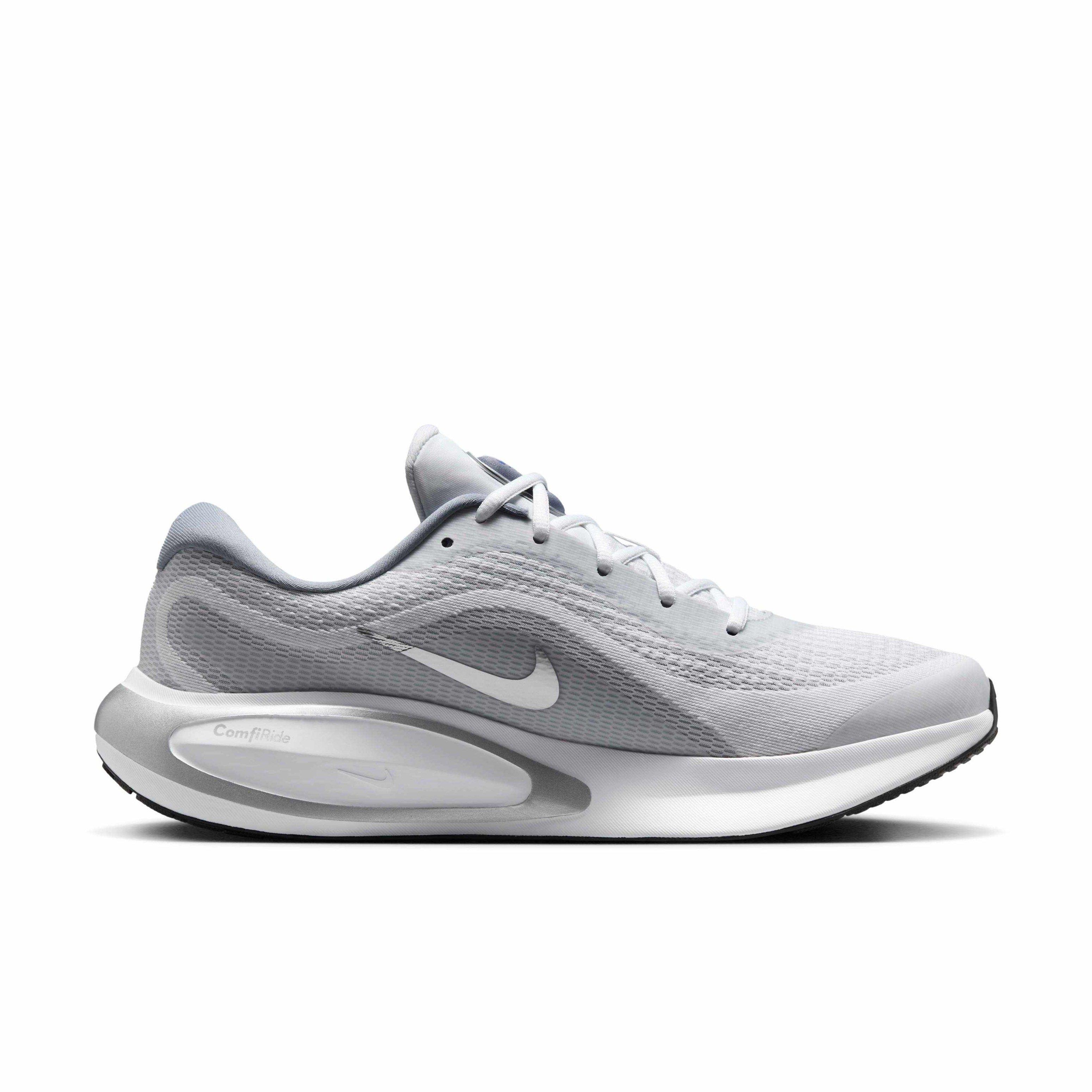 Nike Journey Run "White/Black/Ashen Slate/Metallic Silver" Men's Running Shoe - WHITE/BLACK/SLATE/SILVER Thumbnail View 1