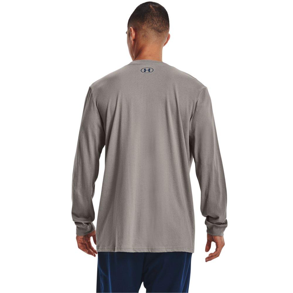 Under Armour Men's Grid Geometric Logo Long Sleeve T-Shirt-Grey - GREY Thumbnail View 2