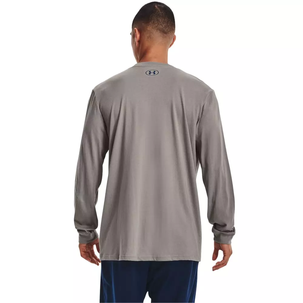 Under Armour Men's Grid Geometric Logo Long Sleeve T-Shirt-Grey - GREY
