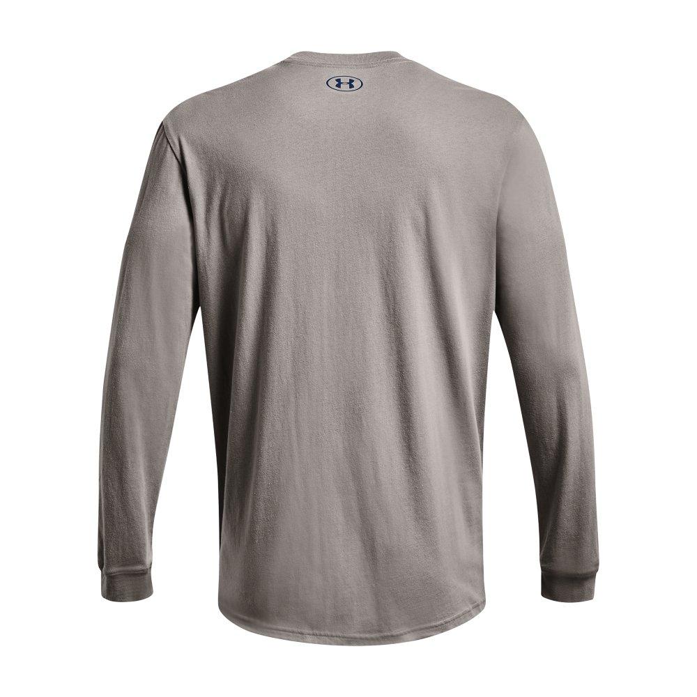 Under Armour Men's Grid Geometric Logo Long Sleeve T-Shirt-Grey - GREY Thumbnail View 6