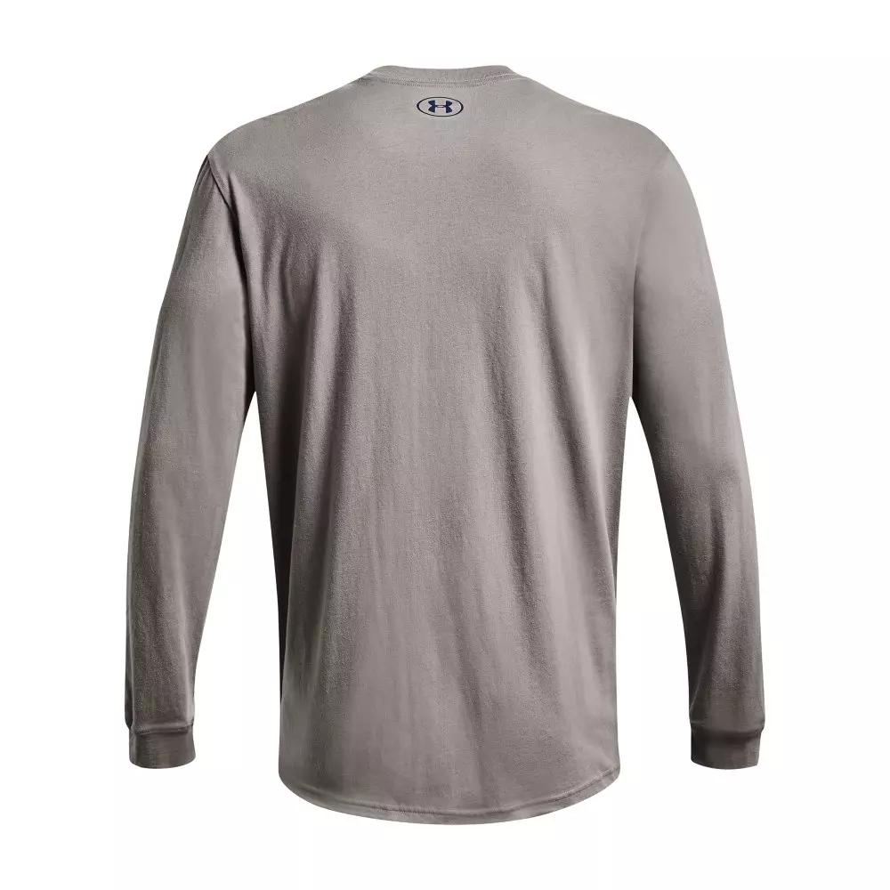 Under Armour Men's Grid Geometric Logo Long Sleeve T-Shirt-Grey - GREY