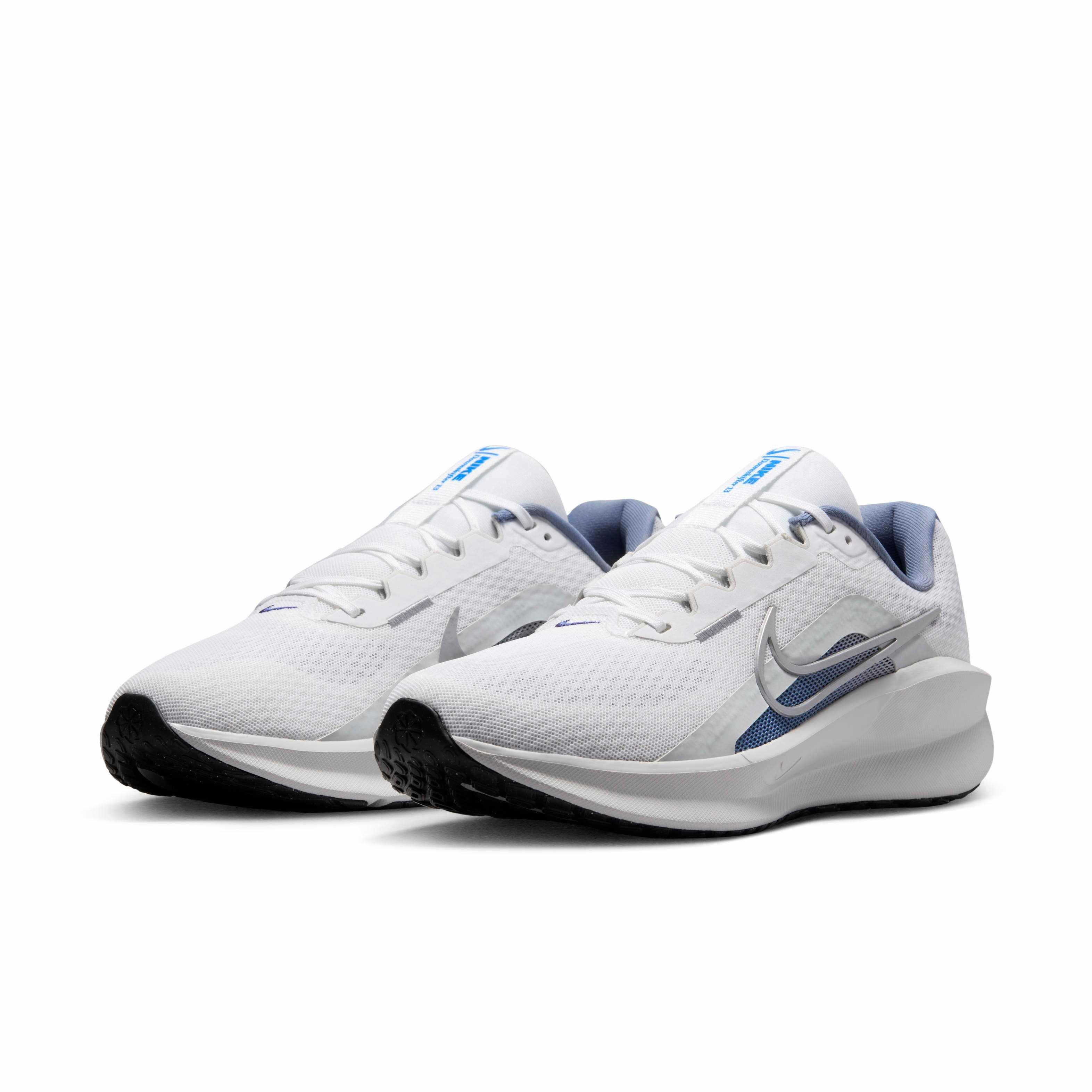 Nike Downshifter 13 "White/Ashen Slate/Photon Dust/Metallic Silver" Men's Running Shoe - WHITE/SLATE/DUST/SILVER Thumbnail View 3