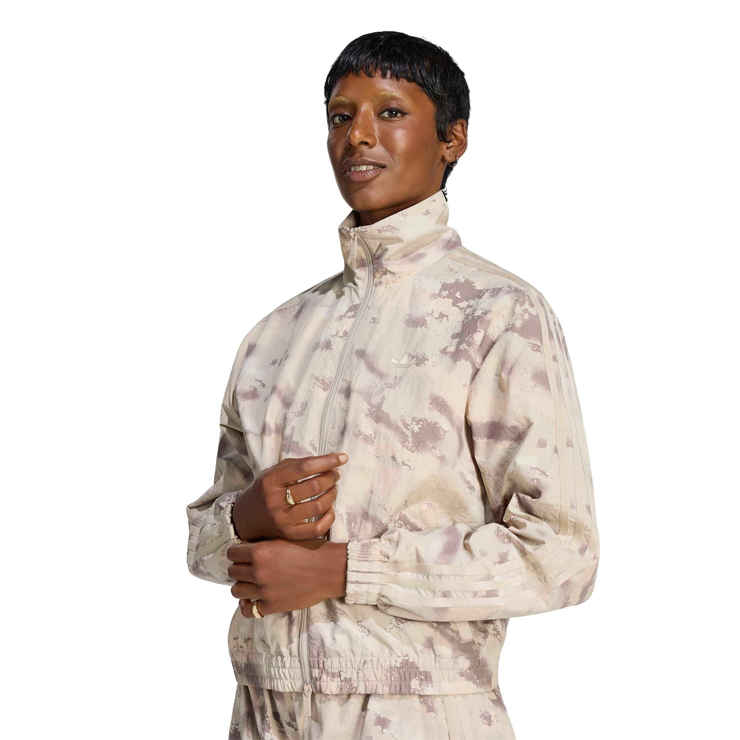 adidas Originals Women's Camouflage Loose Track Jacket - Beige - BEIGE