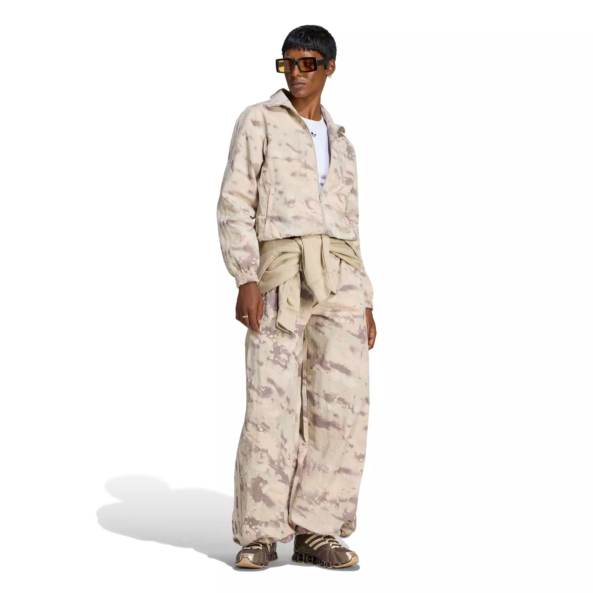 adidas Originals Women's Camouflage Loose Track Jacket - Beige - BEIGE