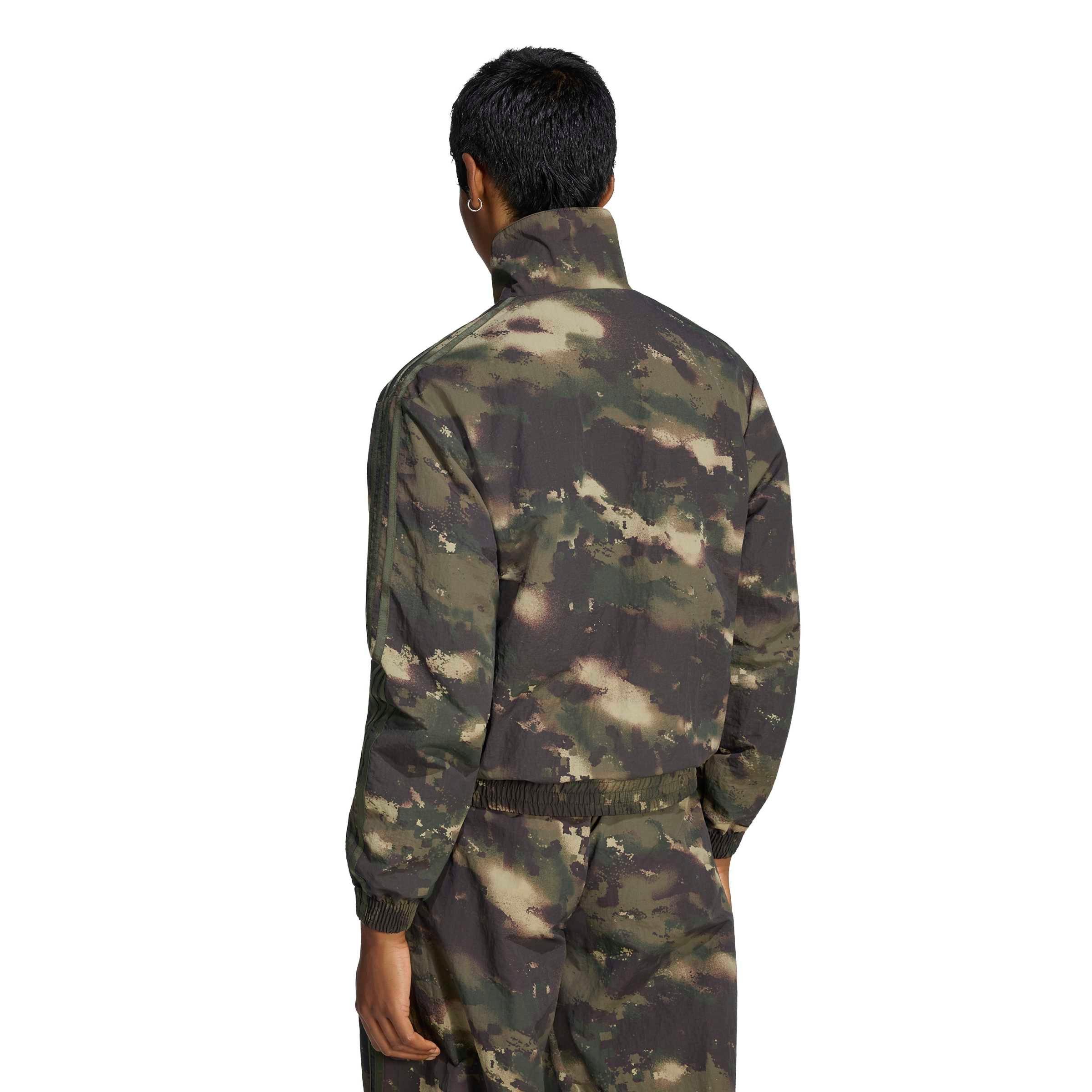 adidas Originals Women's Camouflage Loose Track Jacket - Green/Brown - GREEN/BROWN