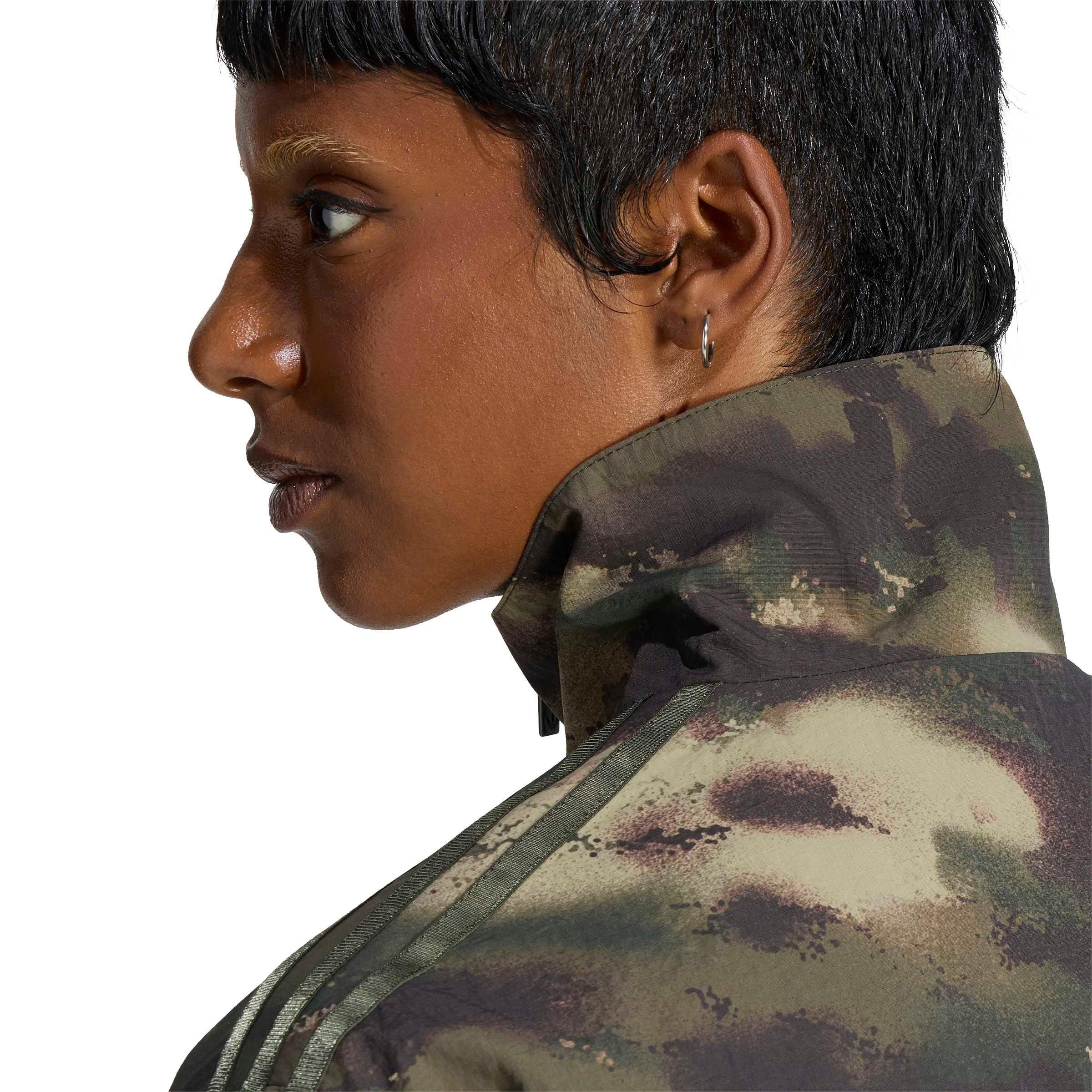 adidas Originals Women's Camouflage Loose Track Jacket - Green/Brown - GREEN/BROWN