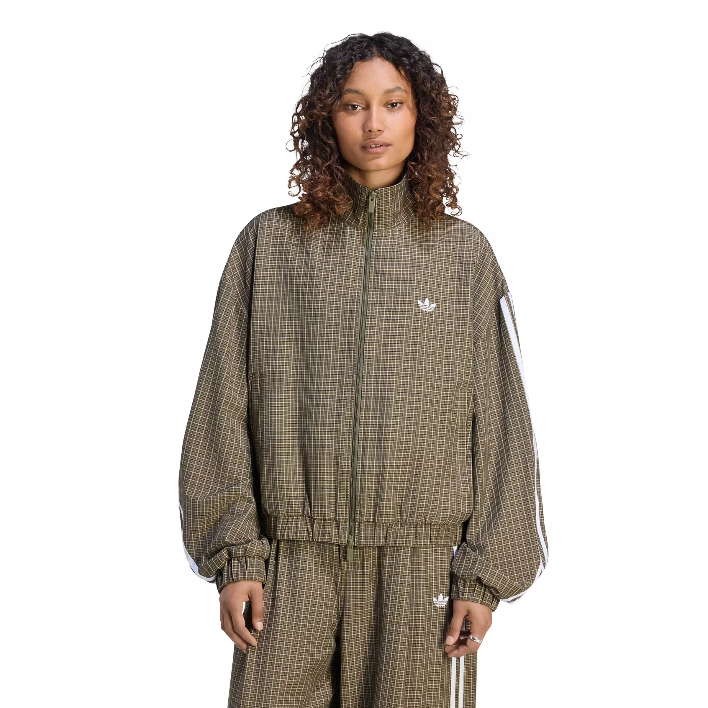 adidas Originals Women's Checks Track Jacket - Olive - OLIVE