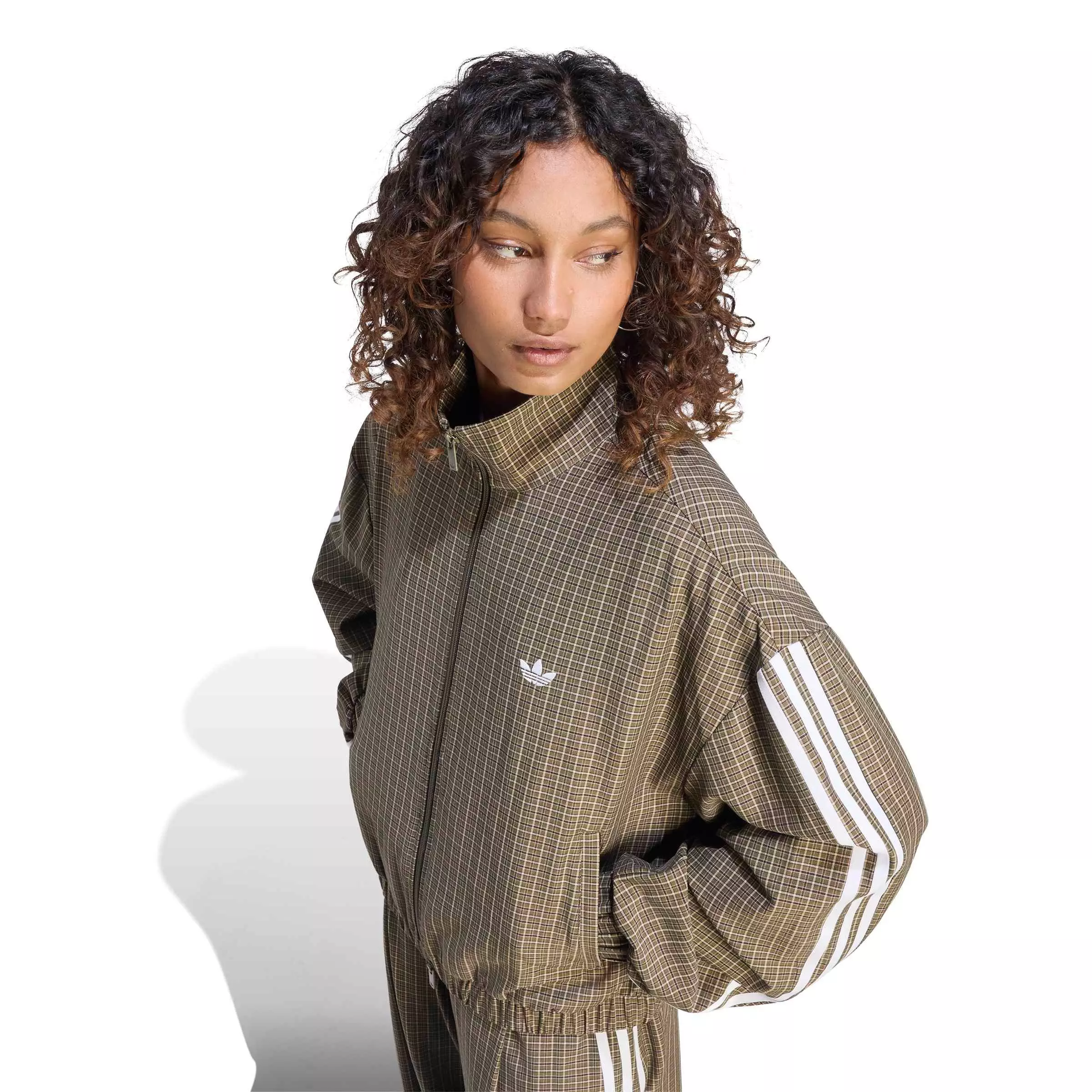 adidas Originals Women's Checks Track Jacket - Olive - OLIVE