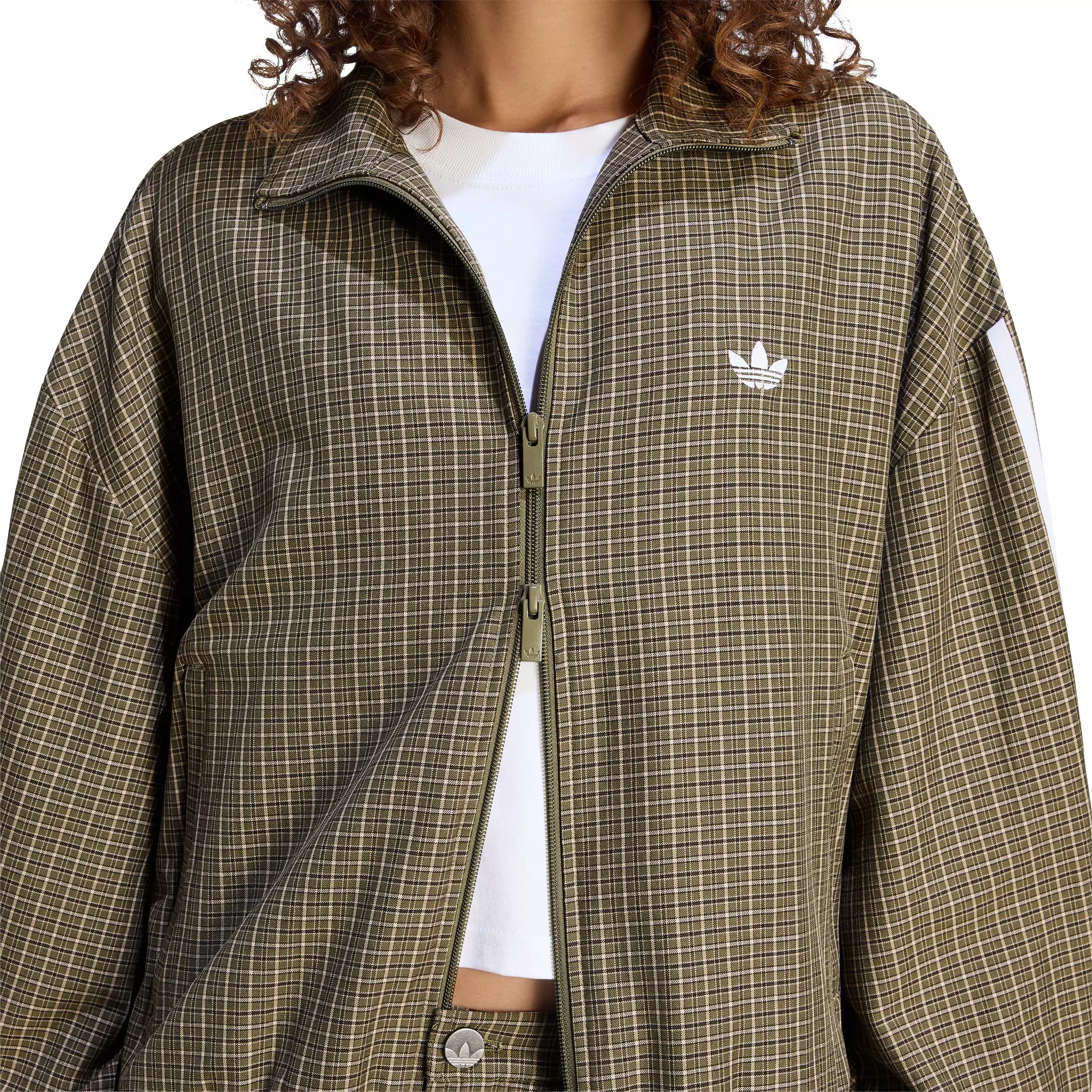 adidas Originals Women's Checks Track Jacket - Olive - OLIVE