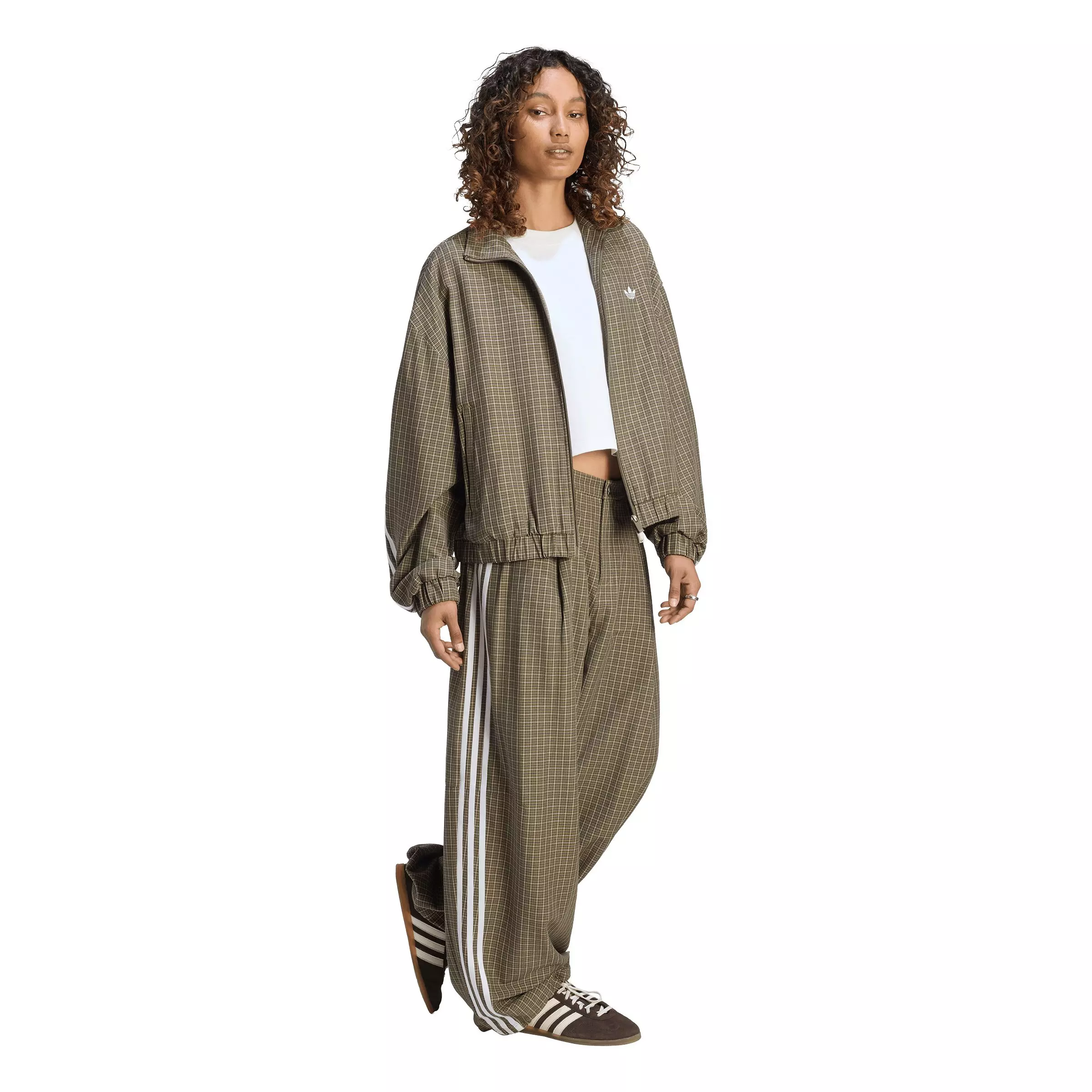 adidas Originals Women's Checks Track Jacket - Olive - OLIVE