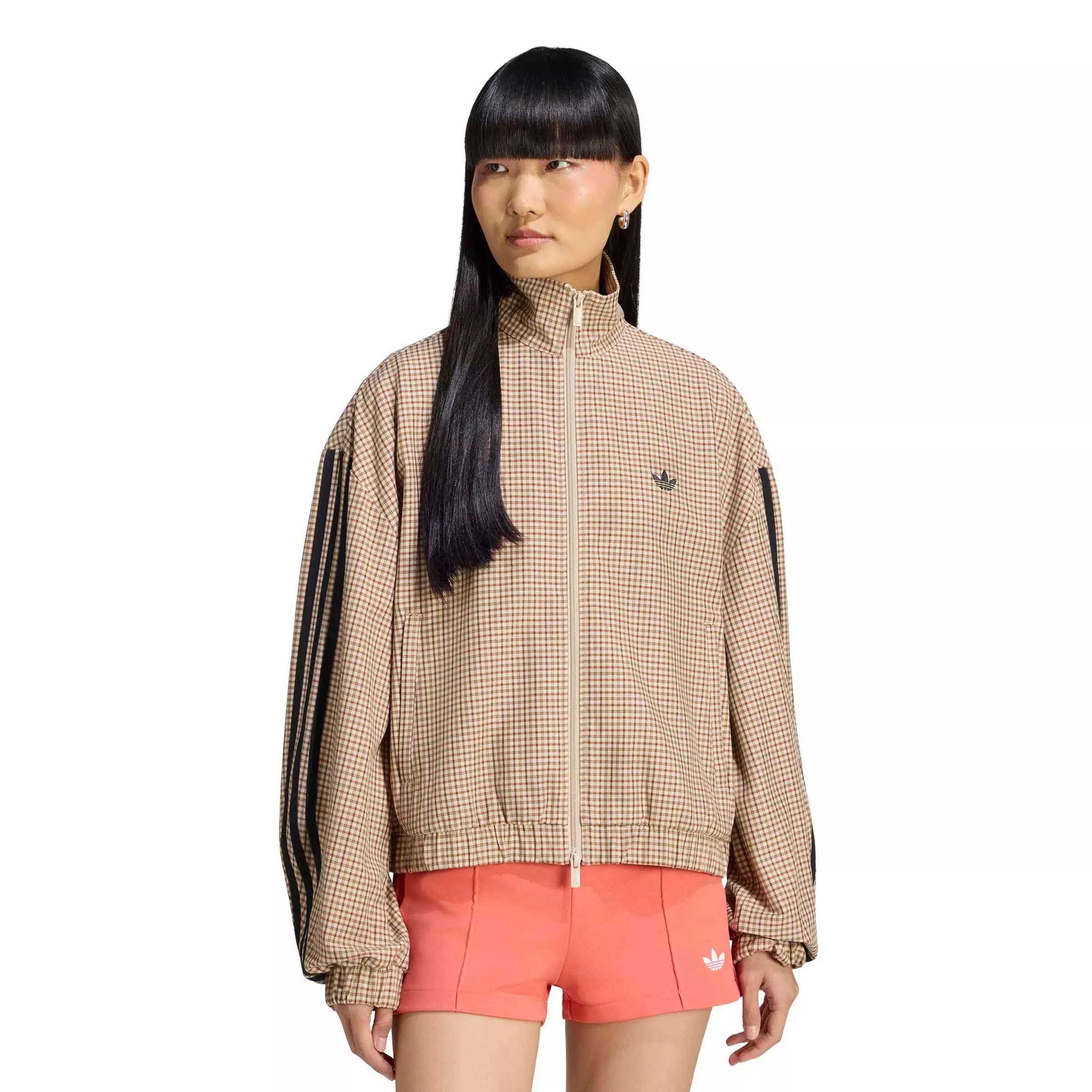adidas Originals Women's Checks Track Jacket - Beige - BEIGE