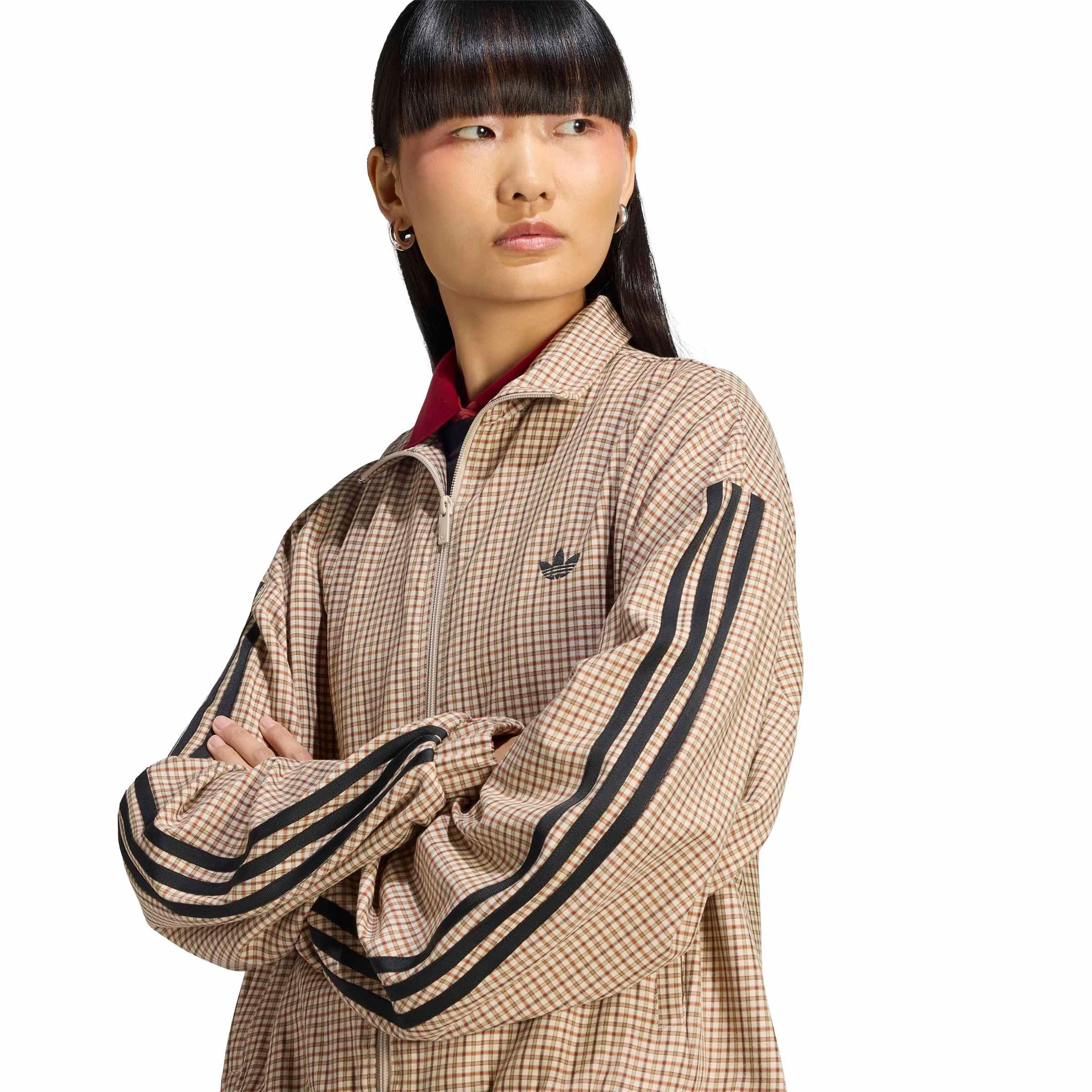 adidas Originals Women's Checks Track Jacket - Beige - BEIGE