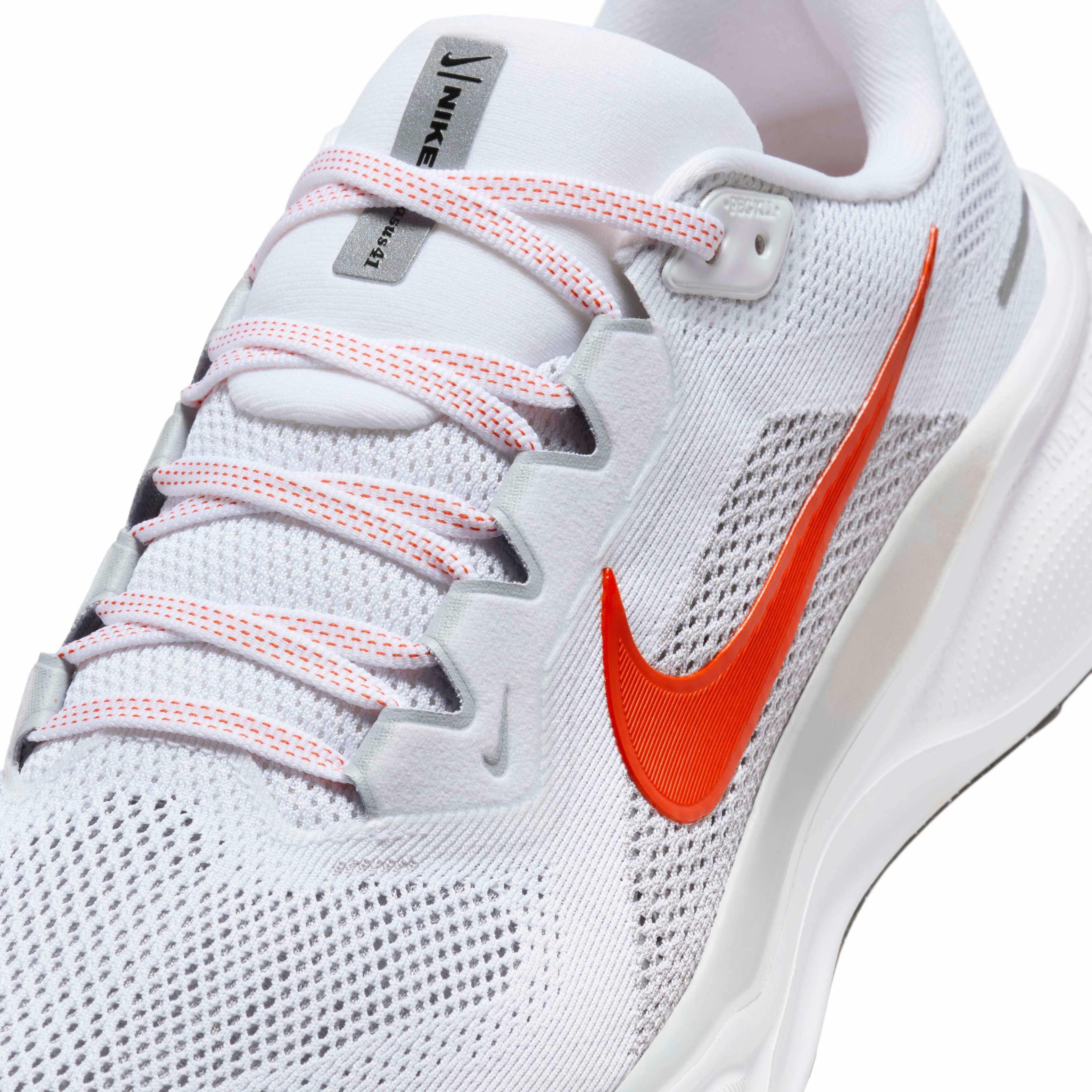 Nike Pegasus 41 "White/Wolf Grey/Black/Picante Red" Men's Running Shoe - WHITE/GREY/BLACK/RED Thumbnail View 7