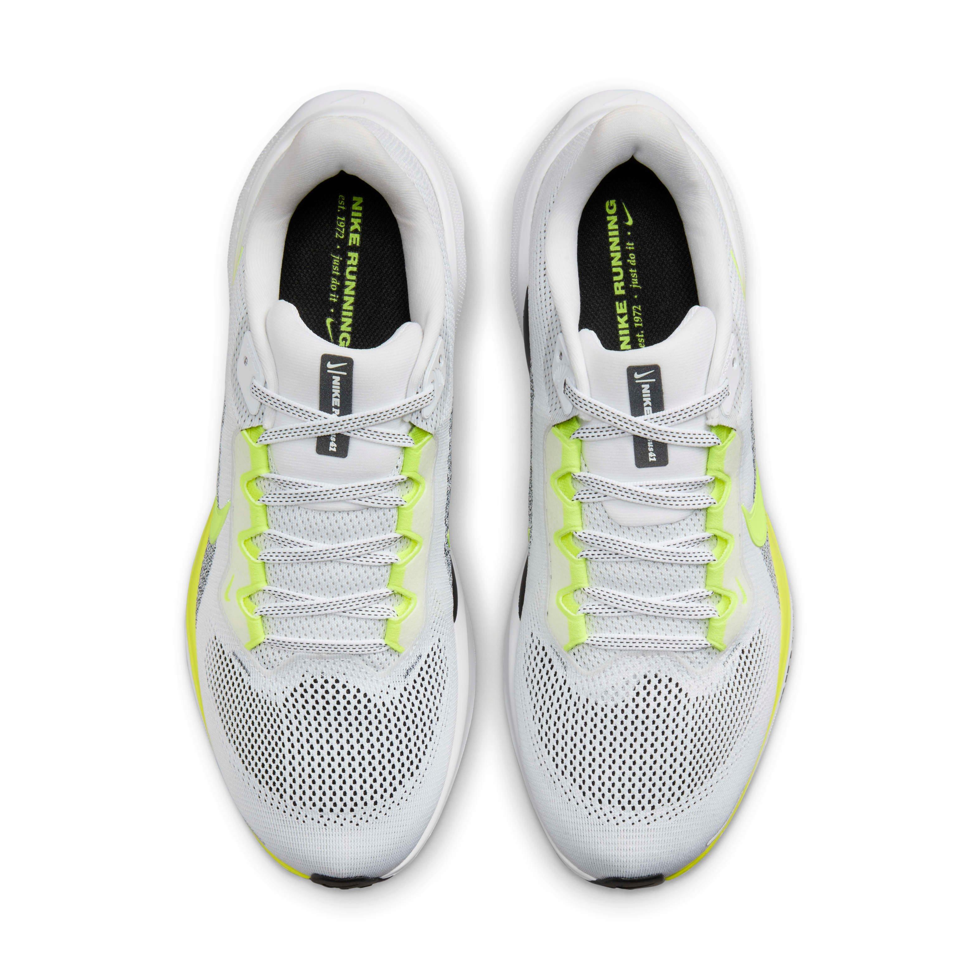 Nike Pegasus 41 "White/Black/Volt" Men's Running Shoe - WHITE/BLACK/VOLT Thumbnail View 4