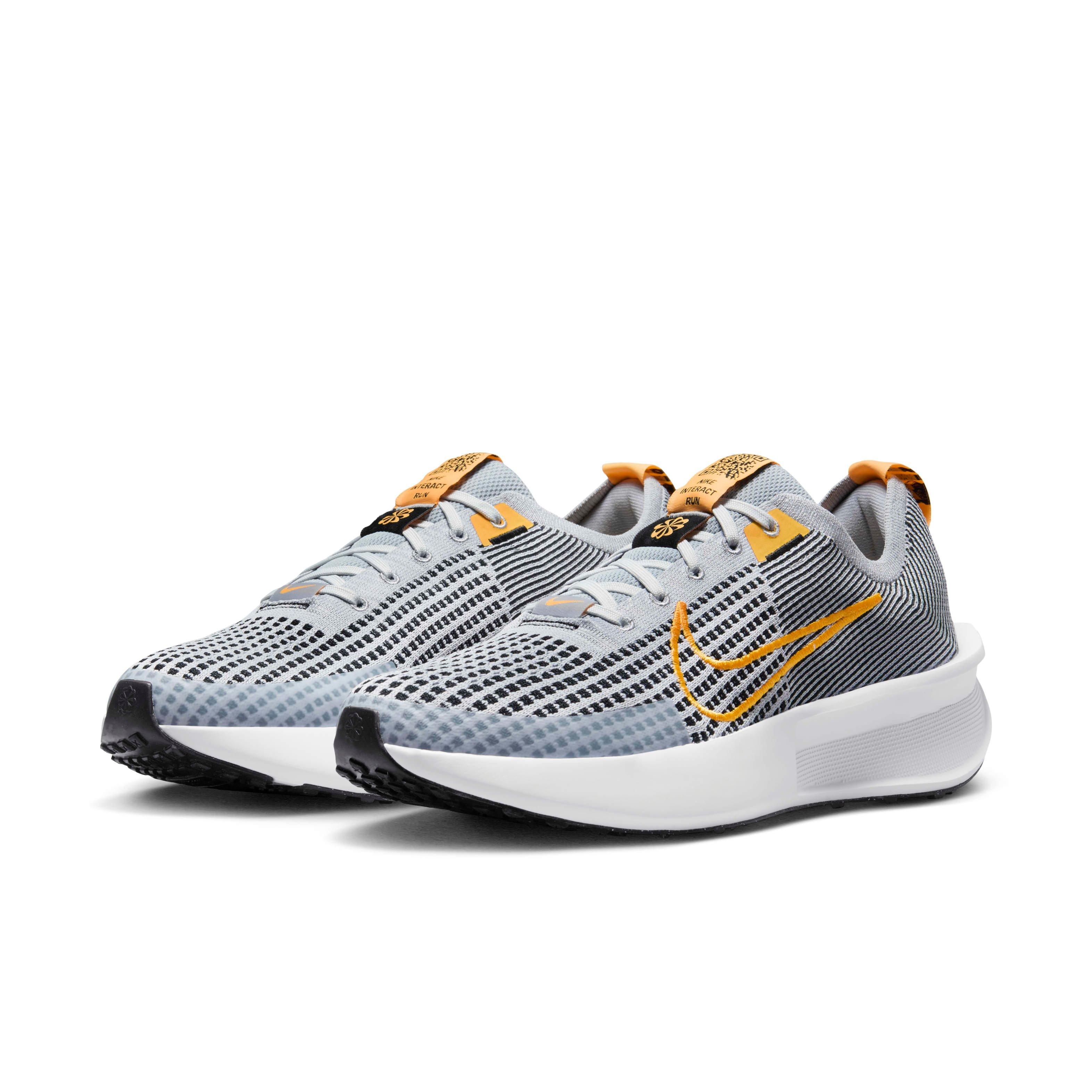 Nike Interact Run "Wolf Grey/Black/White/Laser Orange" Men's Running Shoe - GREY/BLACK/WHITE/ORANGE Thumbnail View 3