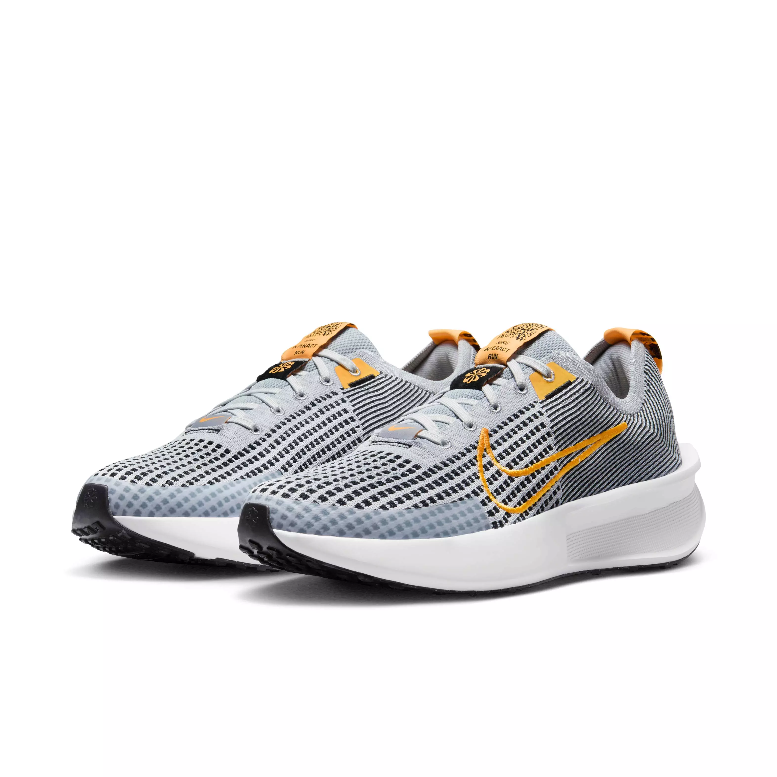 Nike Interact Run "Wolf Grey/Black/White/Laser Orange" Men's Running Shoe - GREY/BLACK/WHITE/ORANGE