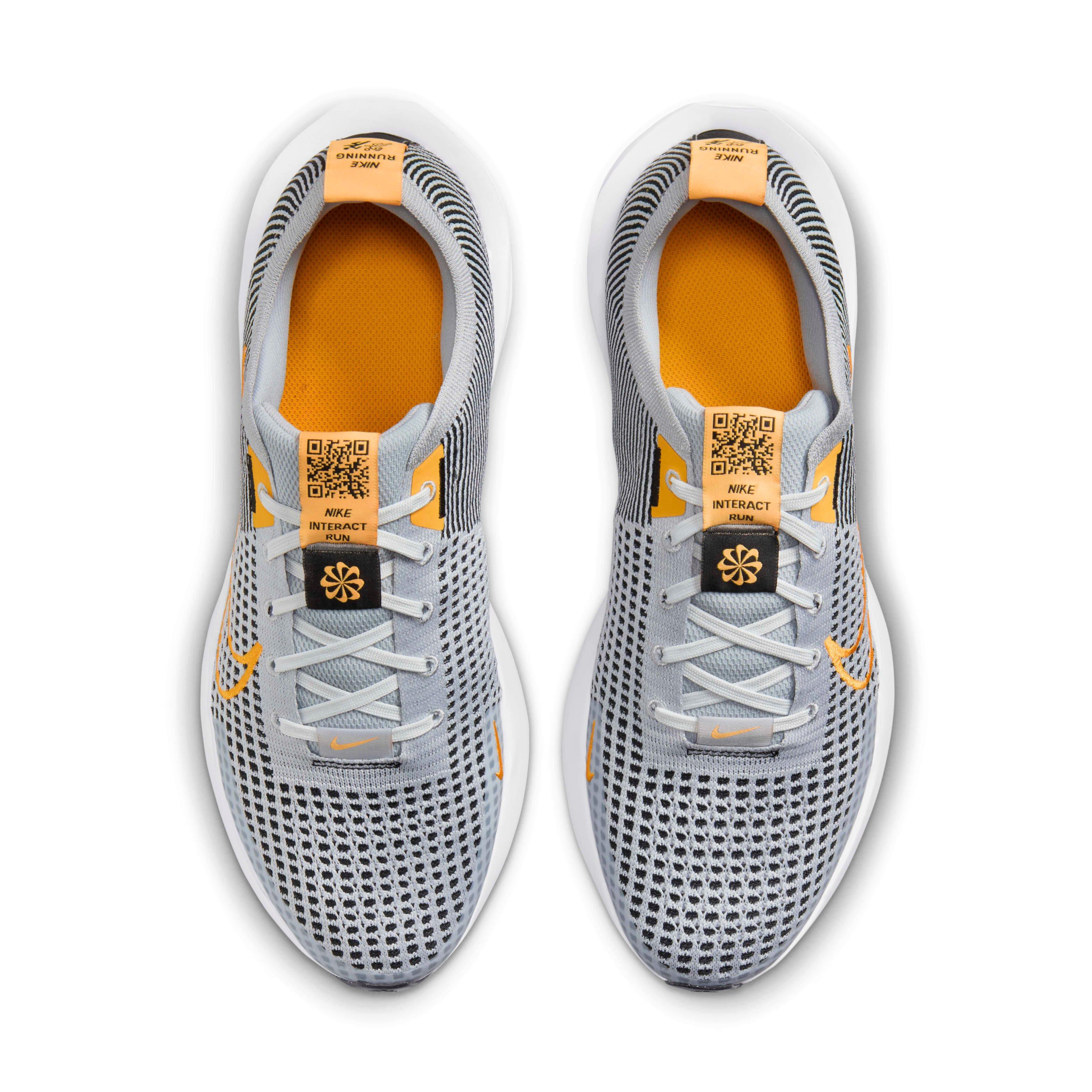 Nike Interact Run "Wolf Grey/Black/White/Laser Orange" Men's Running Shoe - GREY/BLACK/WHITE/ORANGE Thumbnail View 4
