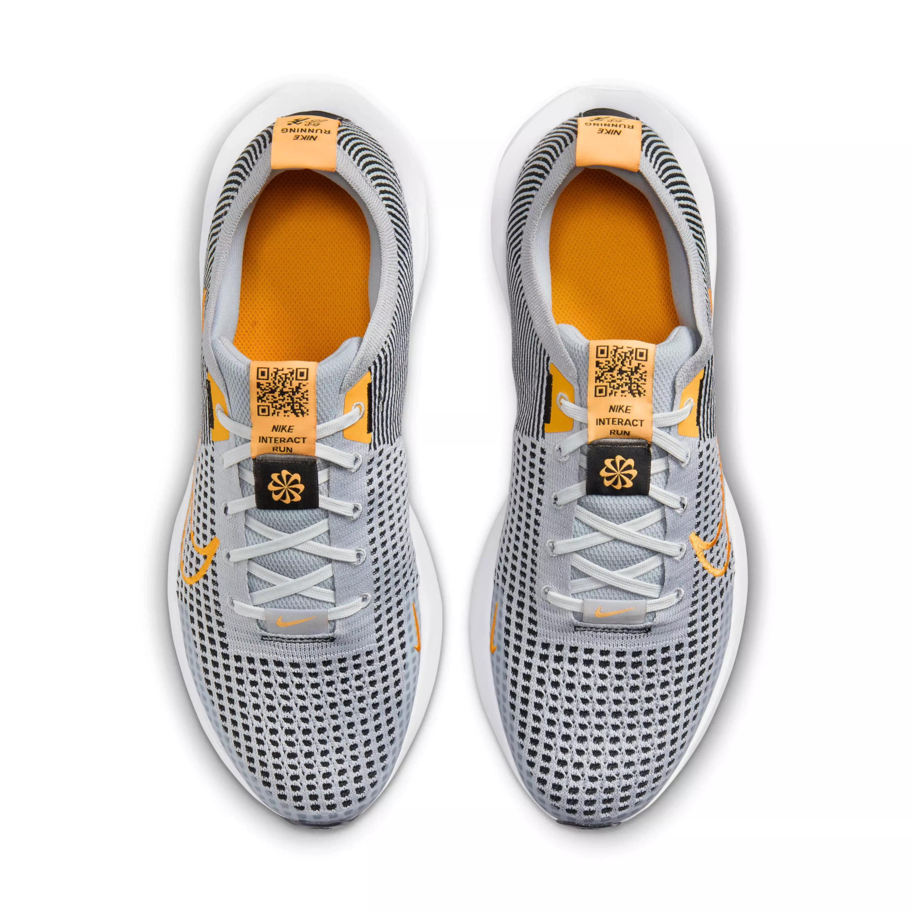 Nike Interact Run "Wolf Grey/Black/White/Laser Orange" Men's Running Shoe - GREY/BLACK/WHITE/ORANGE