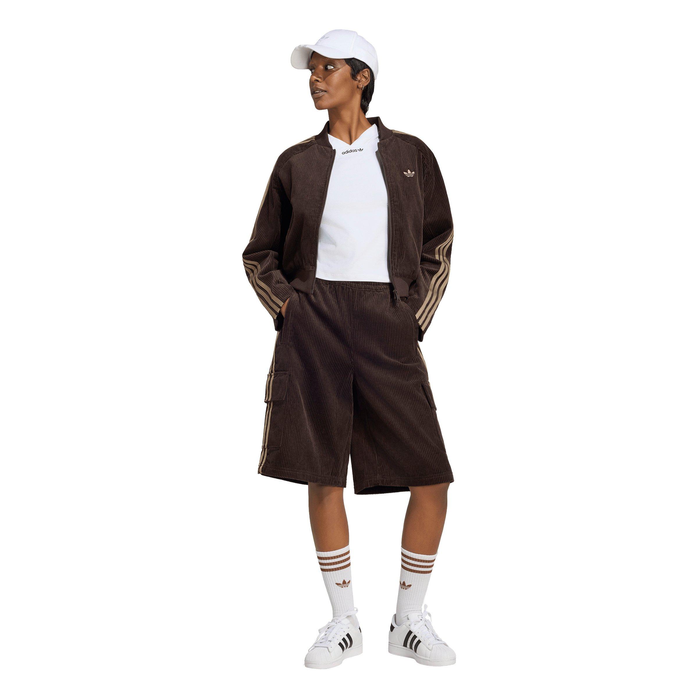 adidas Originals Women's Corduroy SST Oversized Track Top - Lt Brown - LT BROWN
