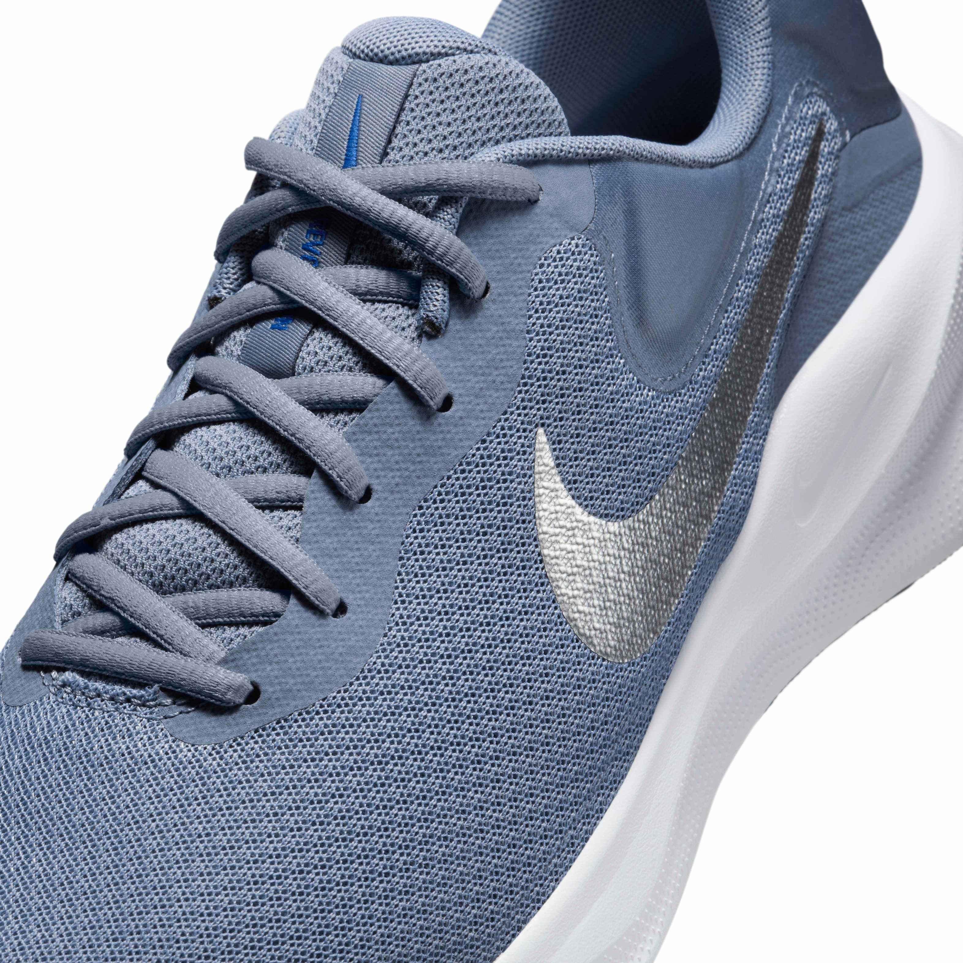 Nike Revolution 7 "Ashen Slate/White/Hyper Royal/Metallic Silver" Men's Running Shoe - SLATE/WHITE/ROYAL/SILVER Thumbnail View 7