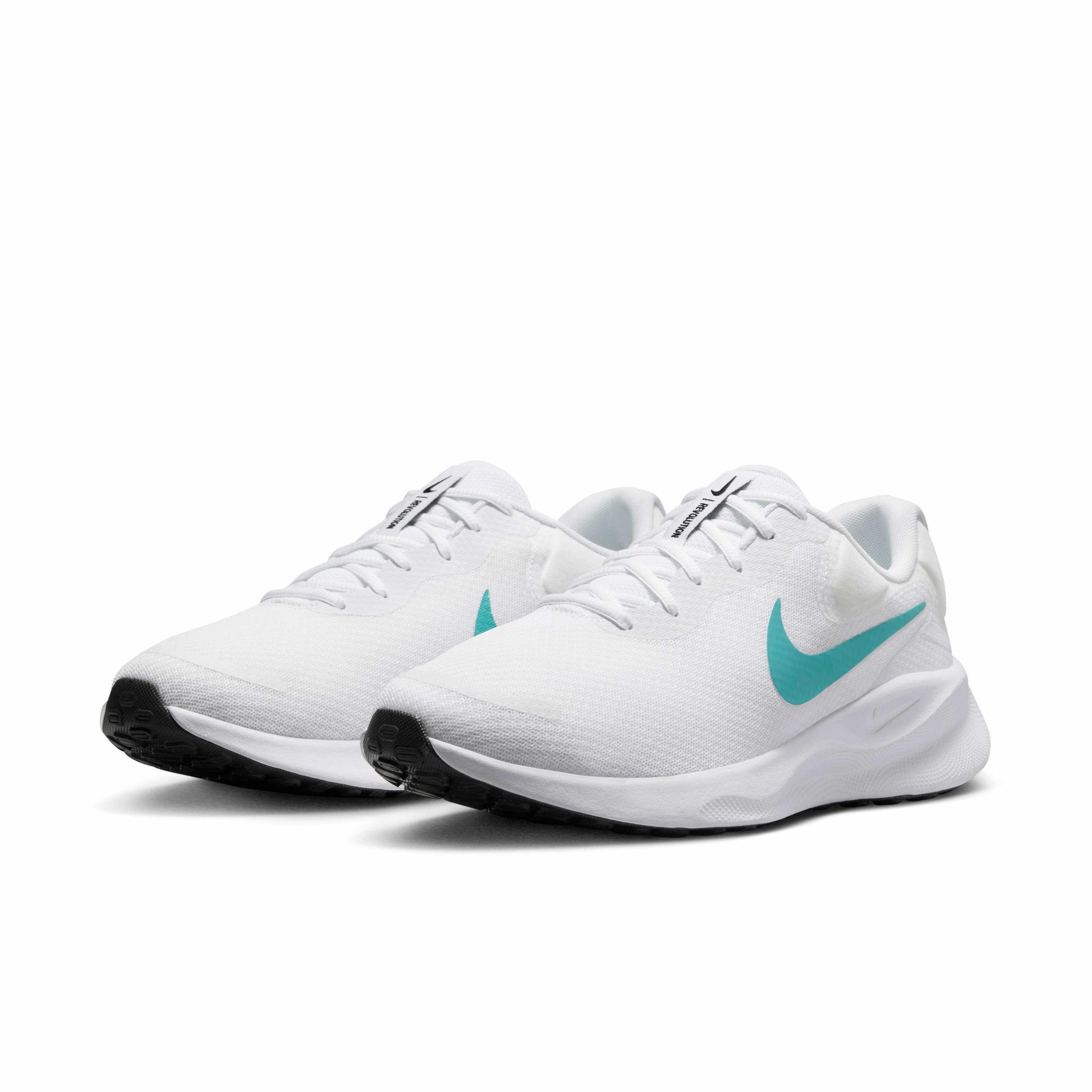 Nike Revolution 7 "White/Pure Platinum/Dusty Cactus" Men's Running Shoe - WHITE/PLATINUM/CACTUS Thumbnail View 3