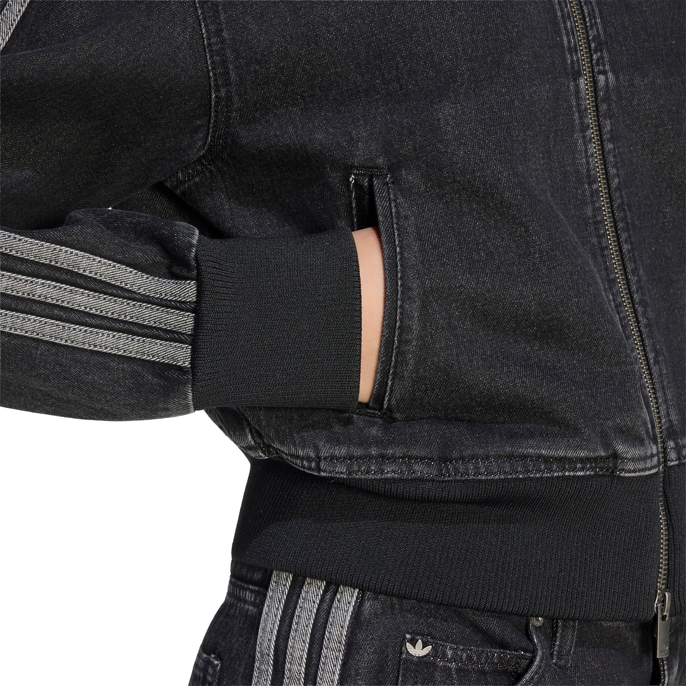 adidas Originals Women's Firebird Black Denim Tracktop - BLACK WASH DENIM Thumbnail View 4