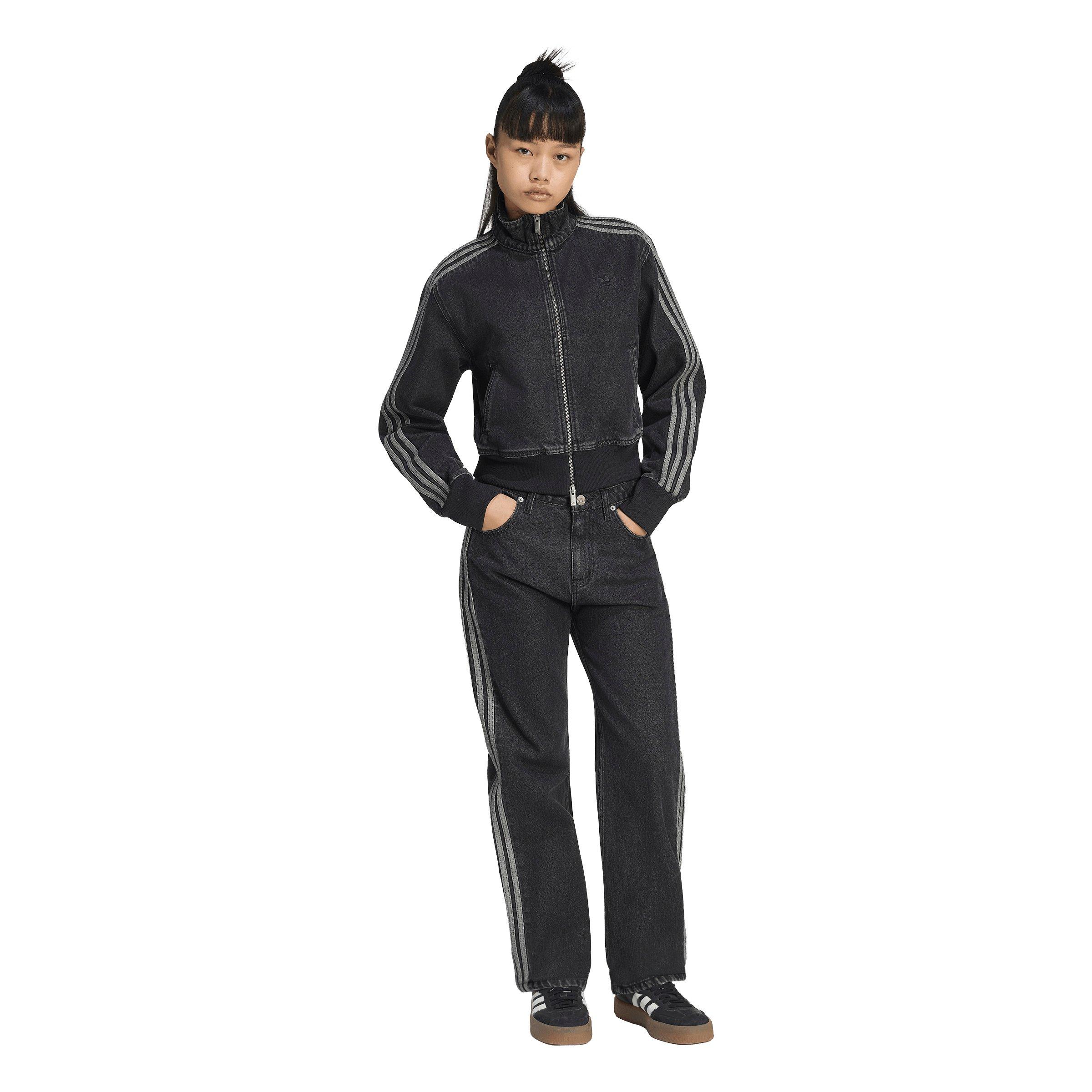 adidas Originals Women's Firebird Black Denim Tracktop - BLACK WASH DENIM Thumbnail View 5