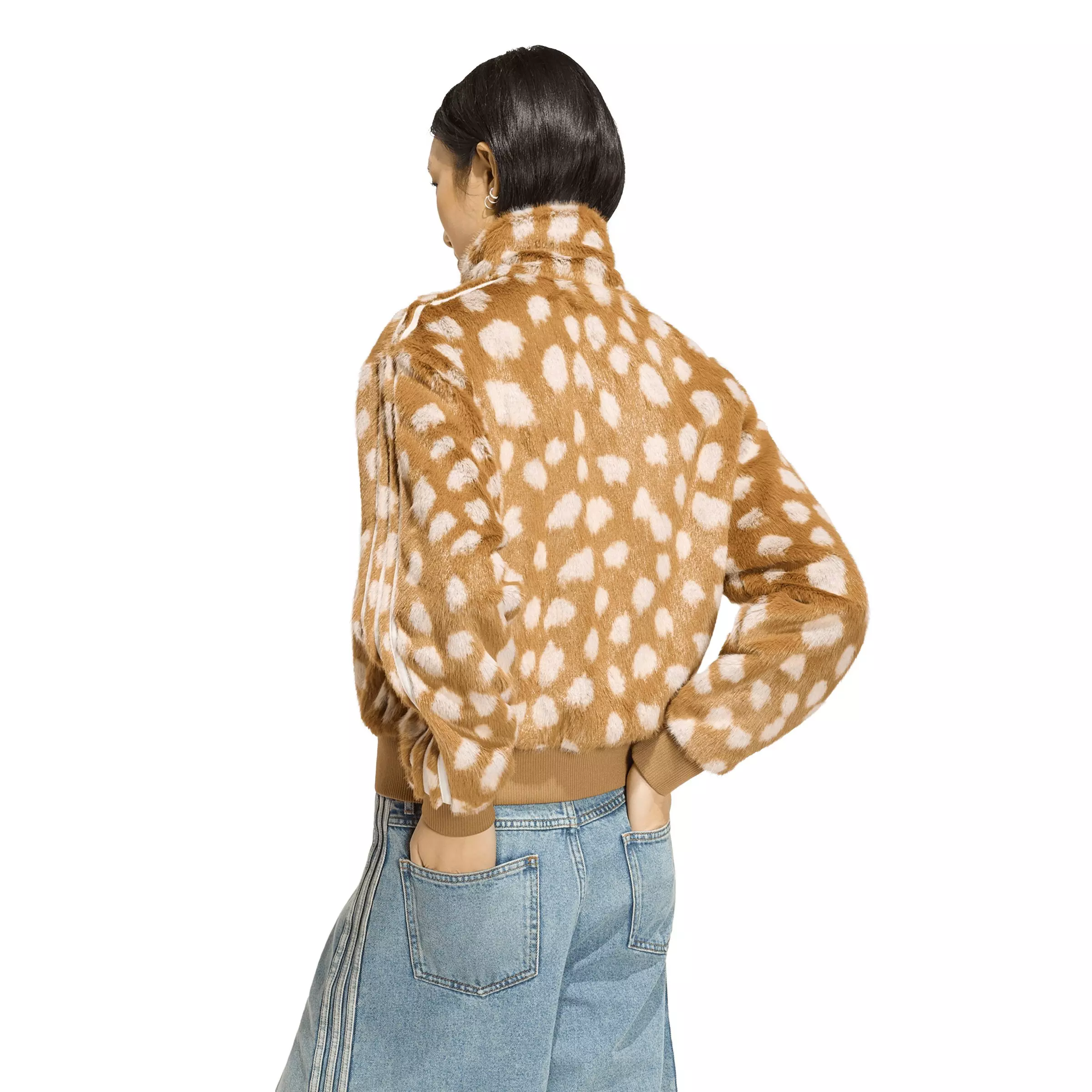 adidas Originals Women's Animal Print Firebird Jacket - Brown - BROWN