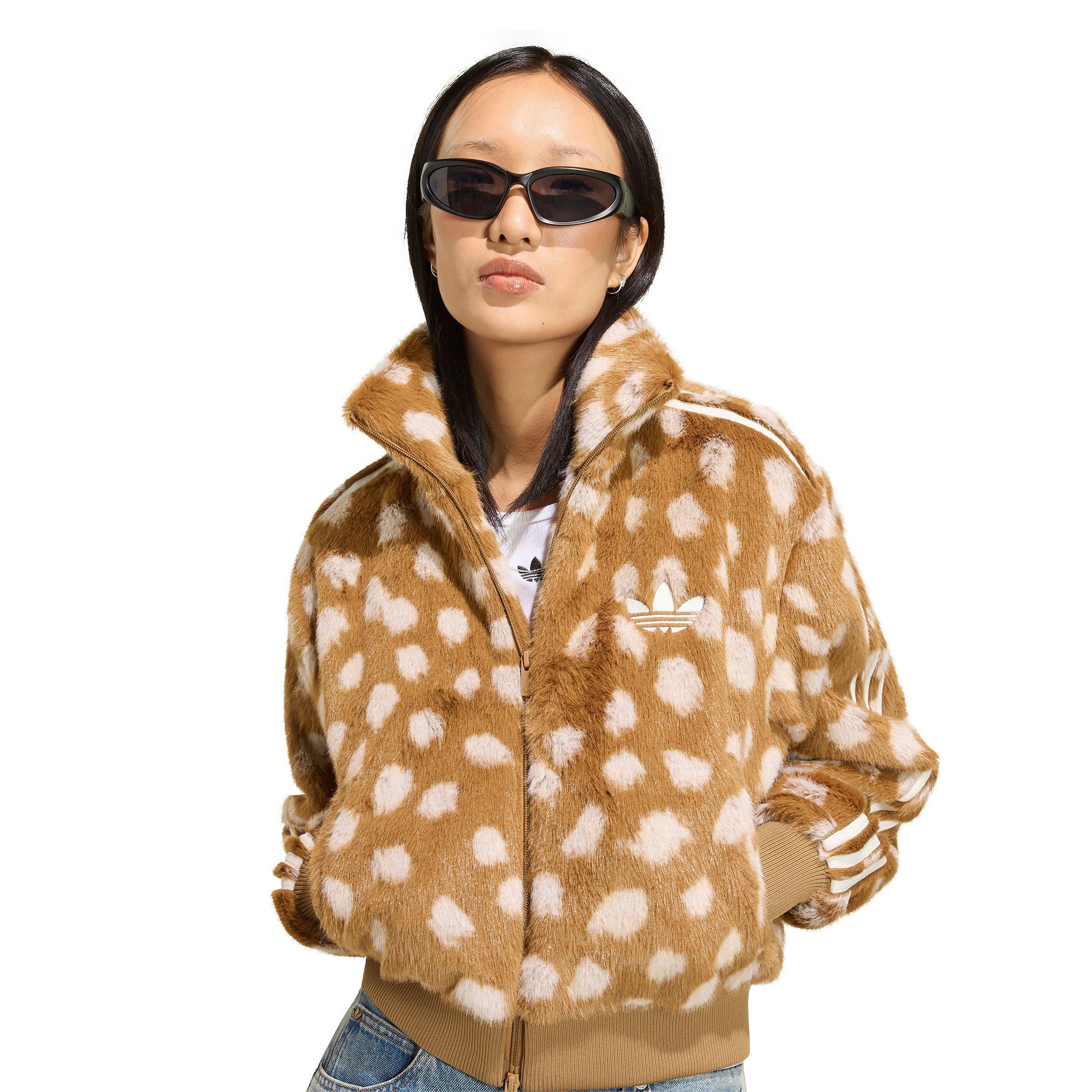 adidas Originals Women's Animal Print Firebird Jacket - Brown - BROWN