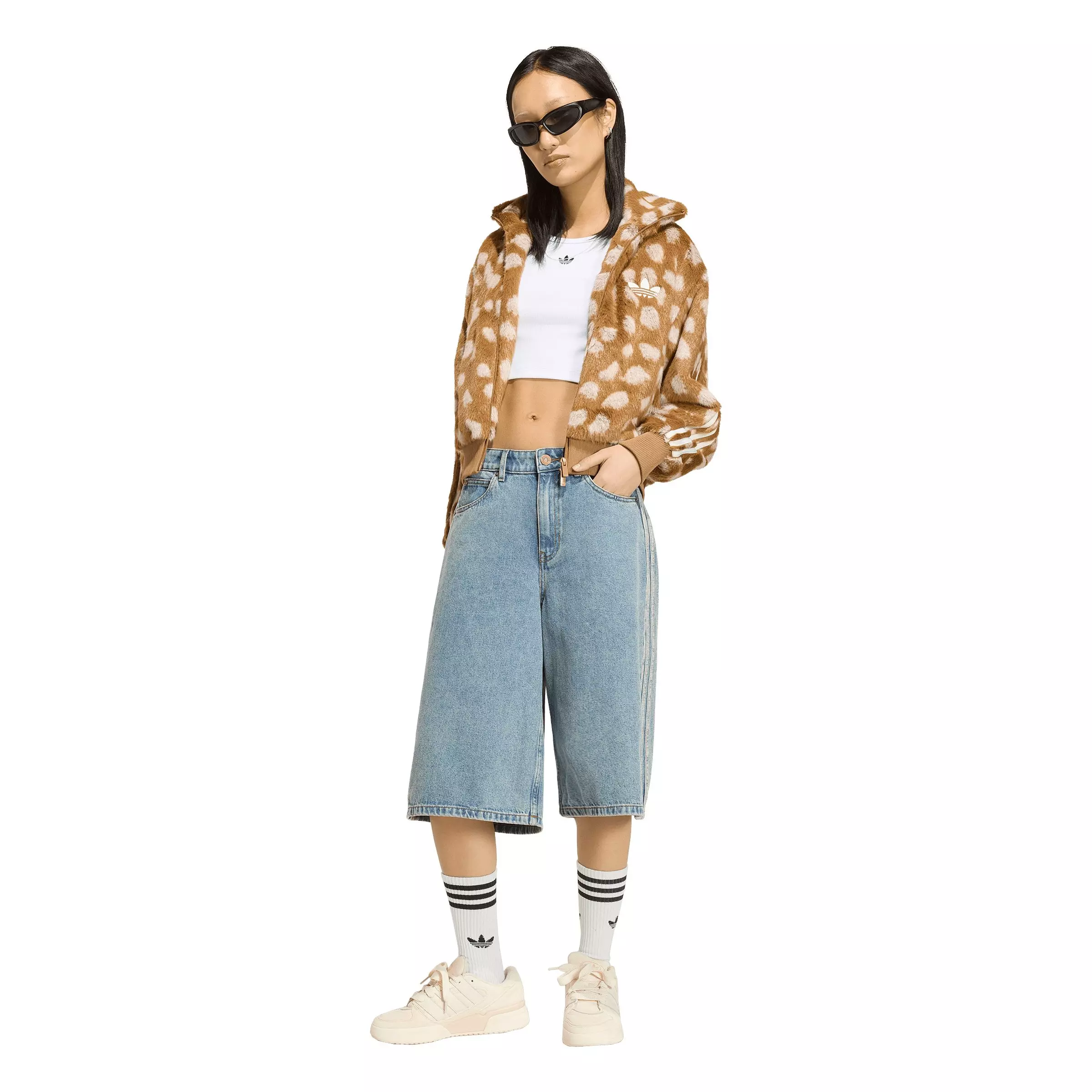 adidas Originals Women's Animal Print Firebird Jacket - Brown - BROWN
