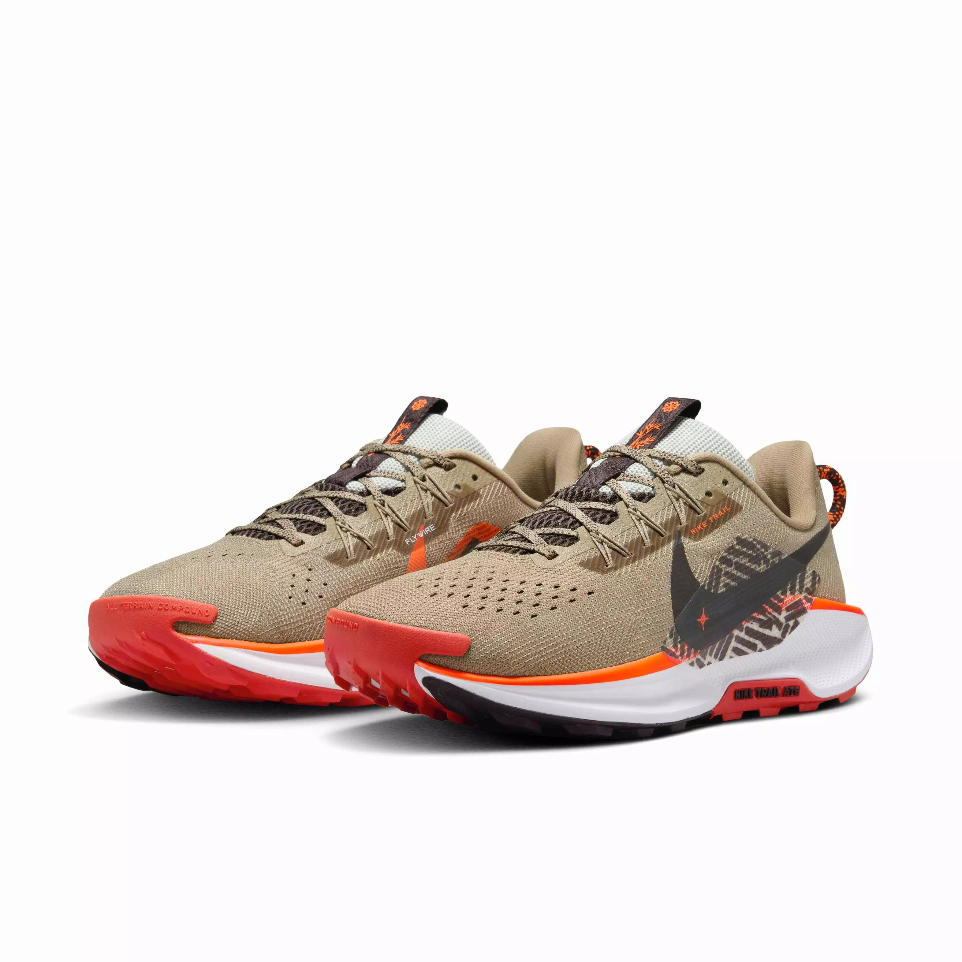 Nike Pegasus Trail 5 "Khaki/Hyper Crimson/Vintage Coral/Velvet Brown" Men's Trail Running Shoe - KHAKI/CRIMSON/CORAL/BROWN