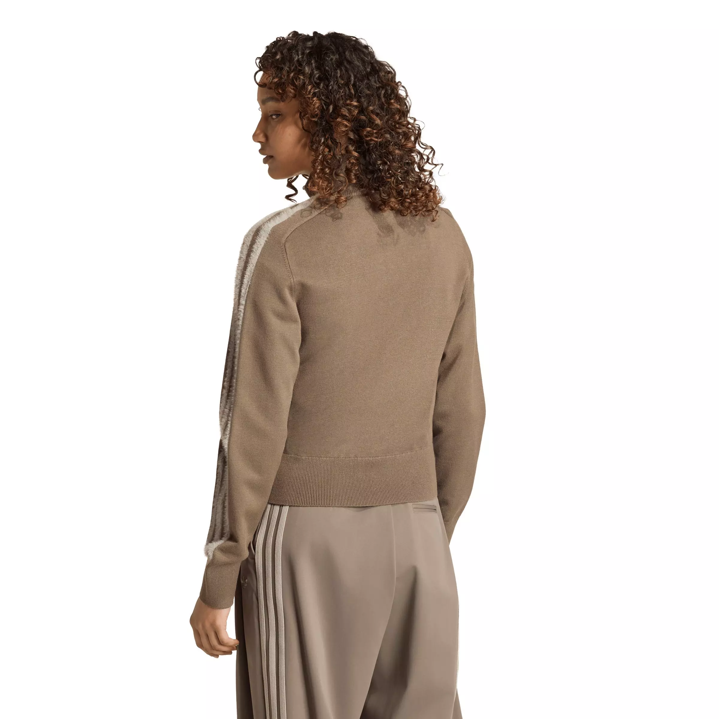 adidas Originals Women's Firebird Knit Track Top - Brown - BROWN/SILVER