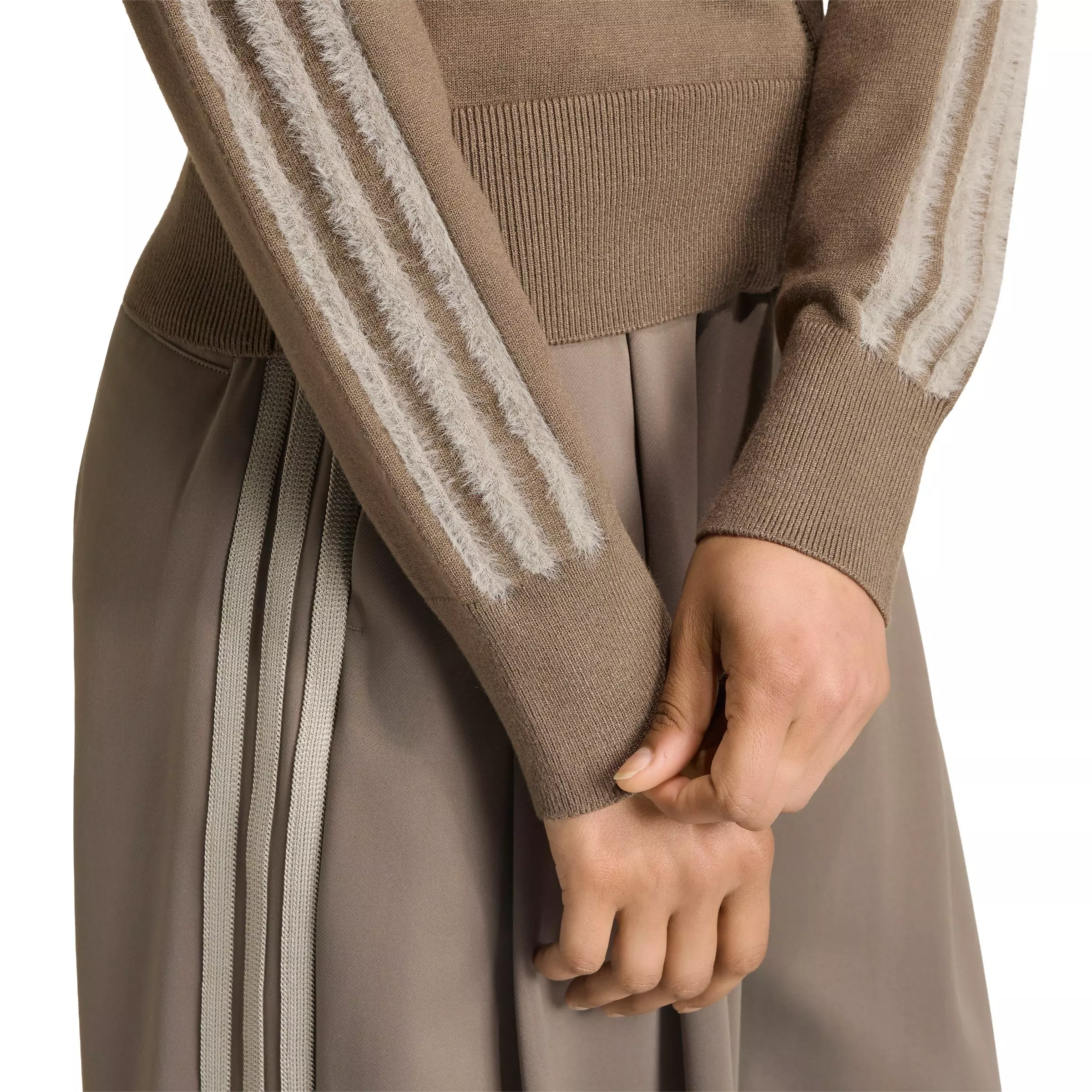 adidas Originals Women's Firebird Knit Track Top - Brown - BROWN/SILVER