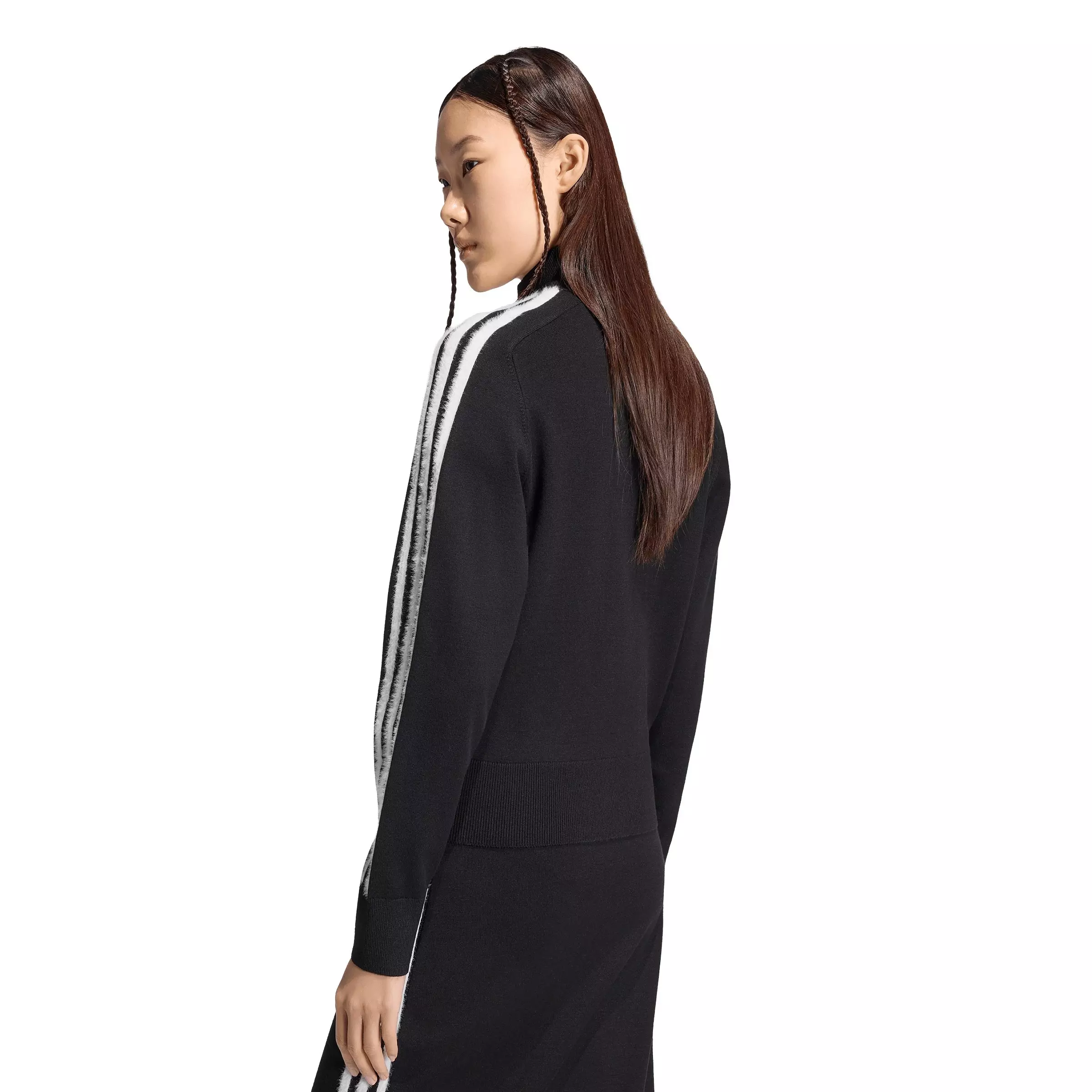 adidas Originals Women's Firebird Knit Track Top - Black/White - BLACK/WHITE
