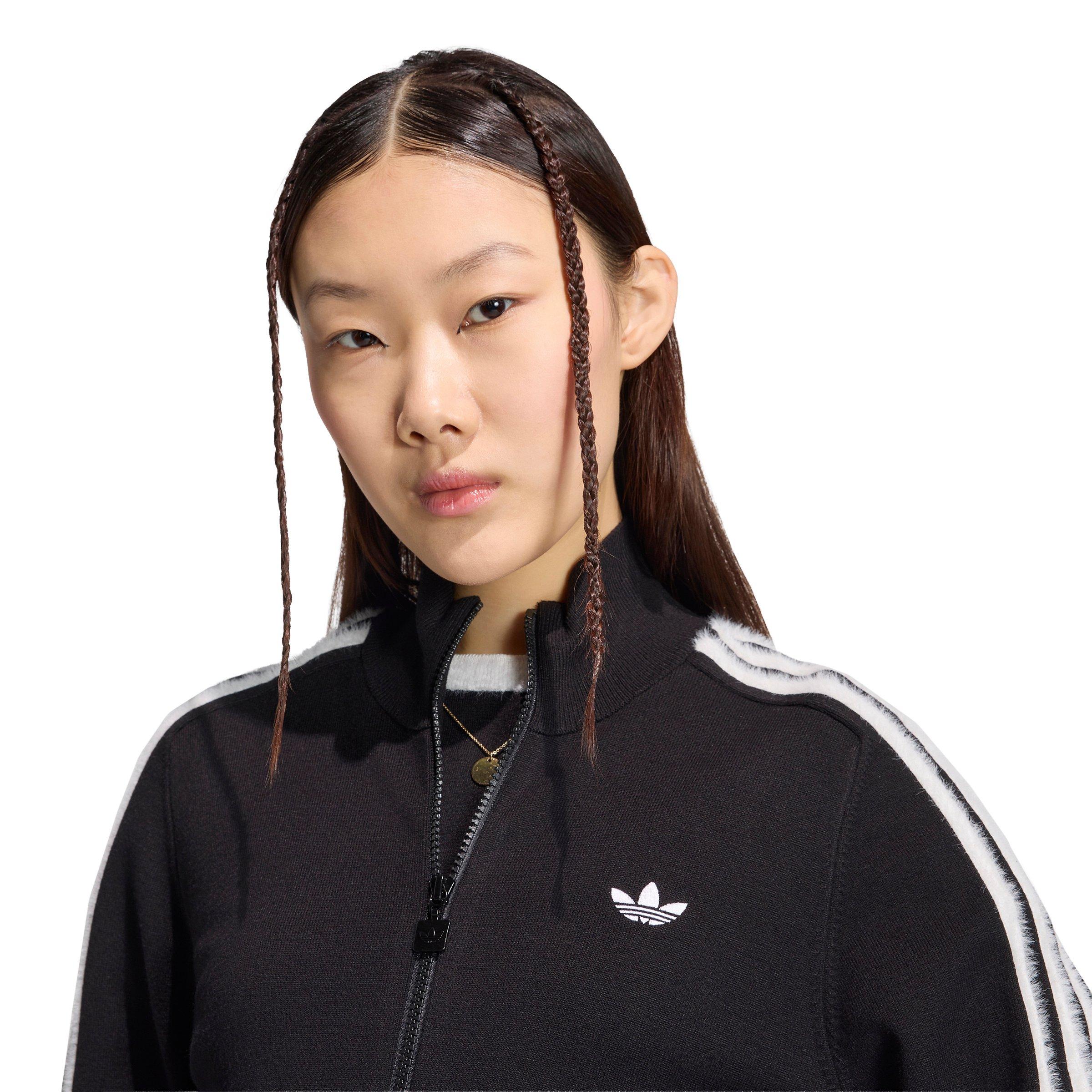 adidas Originals Women's Firebird Knit Track Top - Black/White - BLACK/WHITE