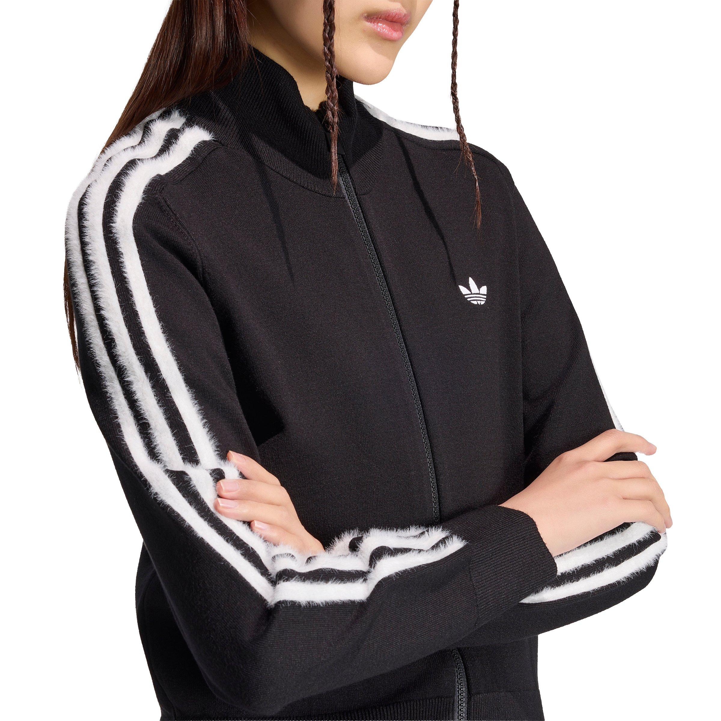 adidas Originals Women's Firebird Knit Track Top - Black/White - BLACK/WHITE